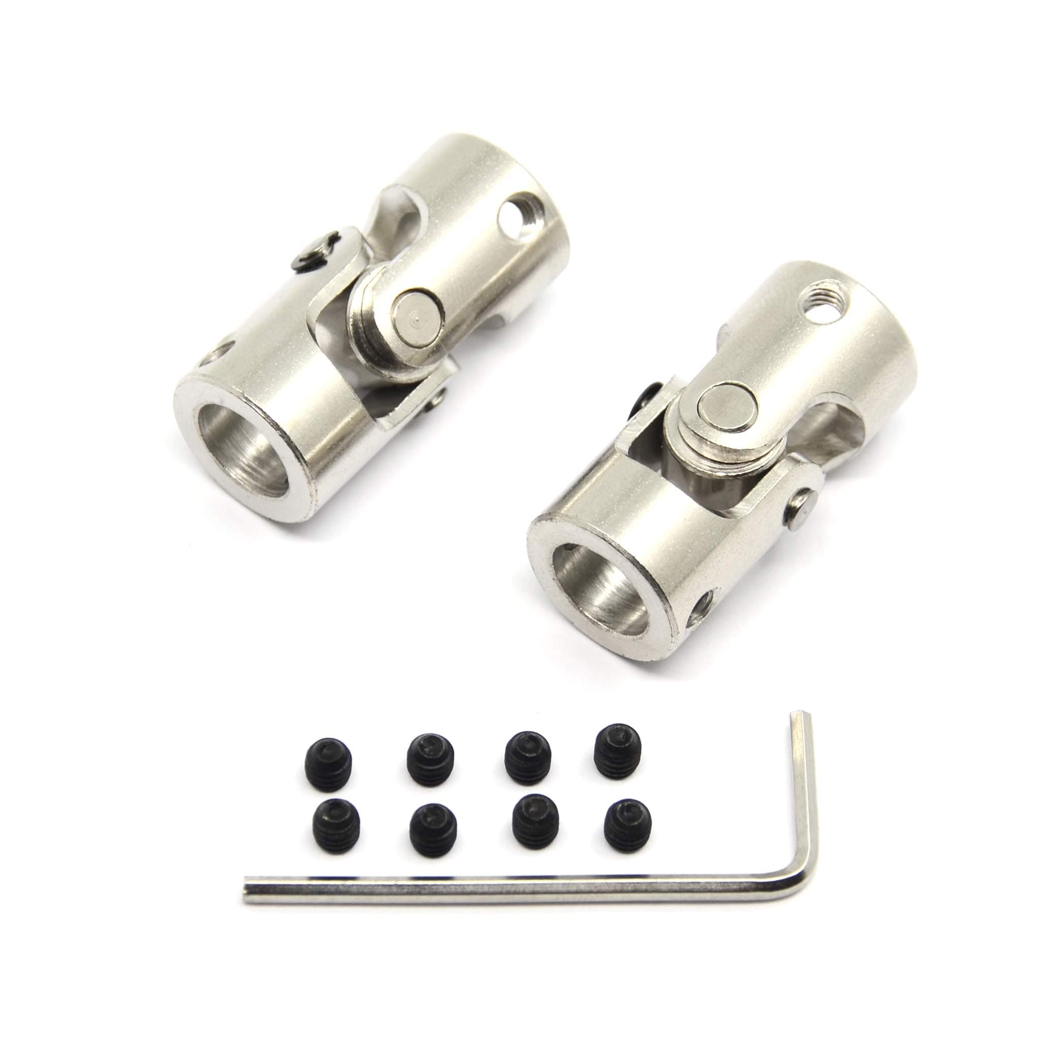 2 Pcs 10mm to 10mm Universal Joint Shaft Coupling with Screws for Motor