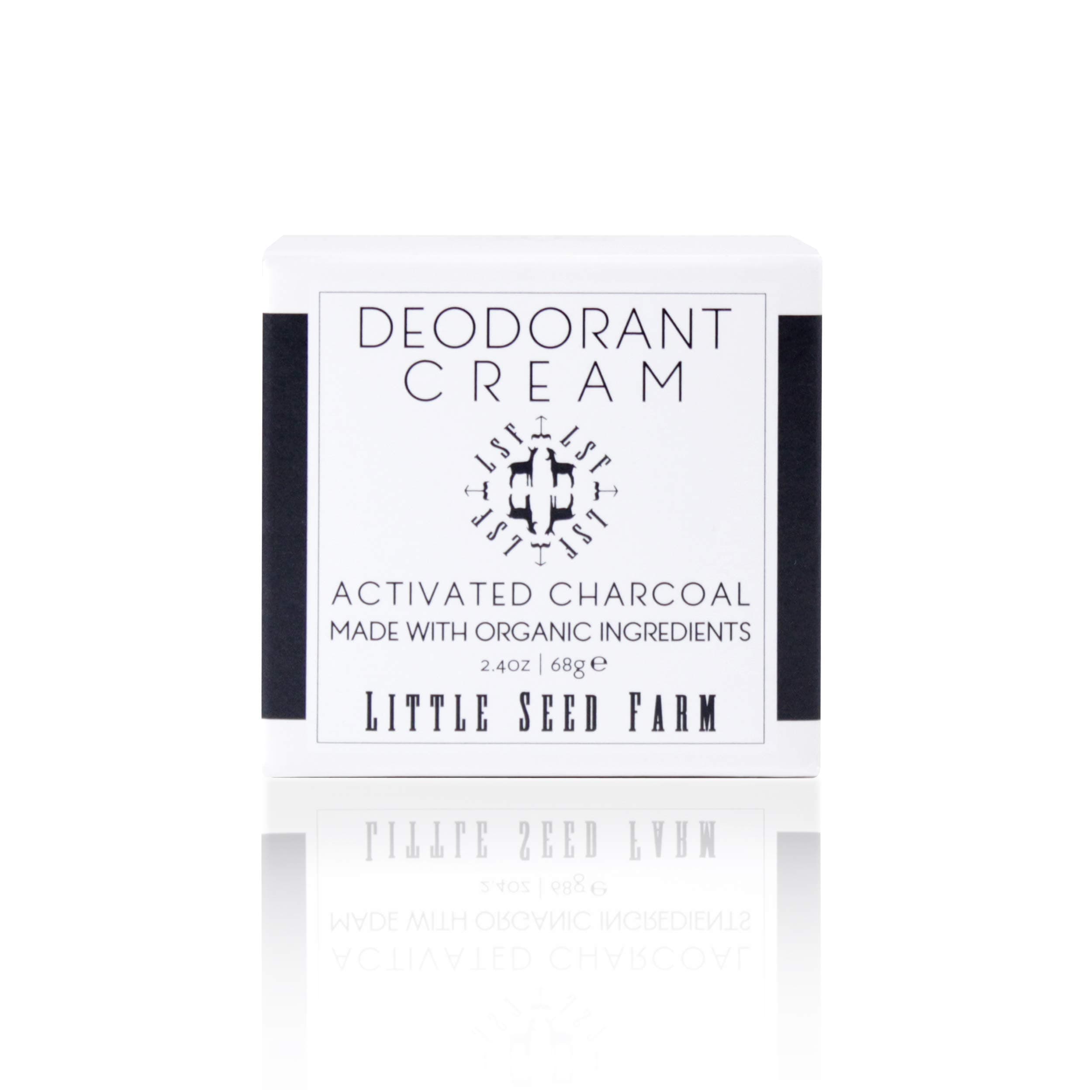 Little Seed Farm All Natural Deodorant Cream, Aluminum Free Deodorant for Women or Men, 2.4 Oz - Activated Charcoal