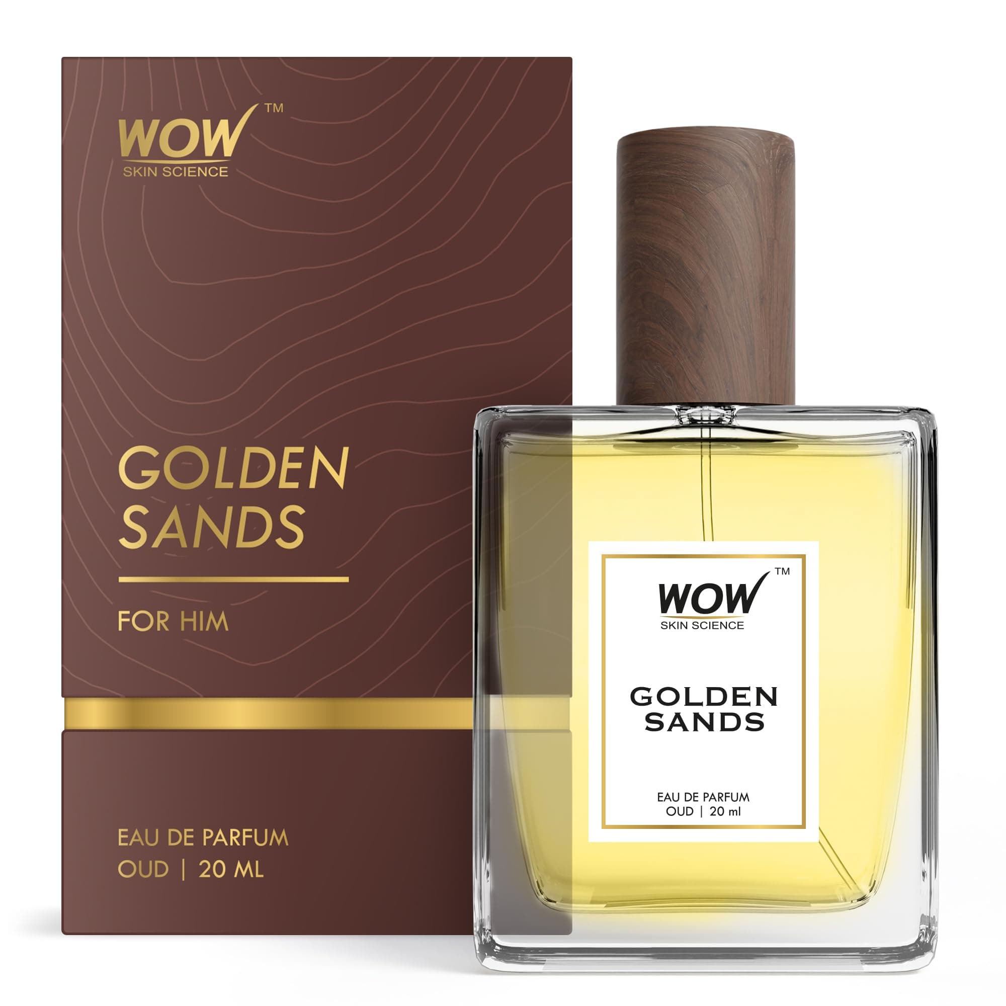 WOW Skin Science Golden Sands | Oud Eau De Parfum | Premium Valentine's Day Gift For Men | Long Lasting Luxury Perfume For Him | 20ml
