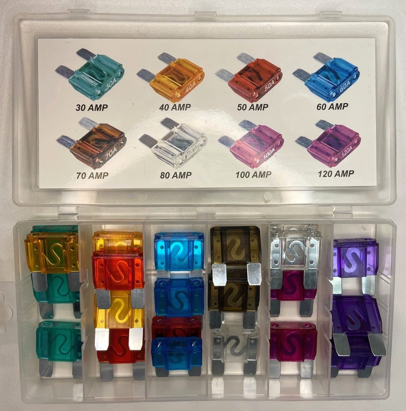 24 Pieces Large Maxi/APX Blade Fuse Assortment Auto Car Truck SUV AMP FUSES Kit