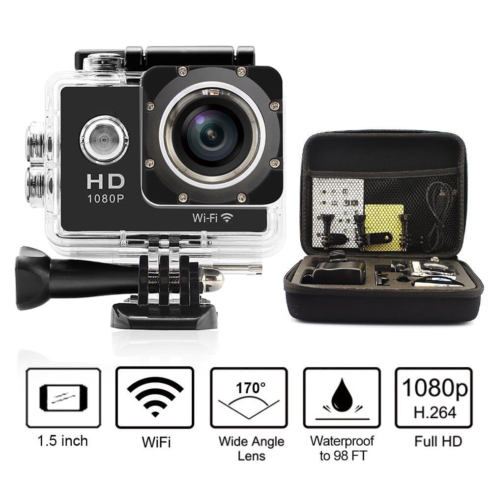 Kamisafe Waterproof Case Housing Protective Cover for Sports Camera