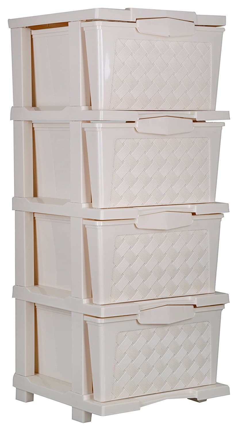joyo Plastic Multipurpose Drawer (35 cm x 28 cm x 120 cm, Beige) by Ratan Marketing