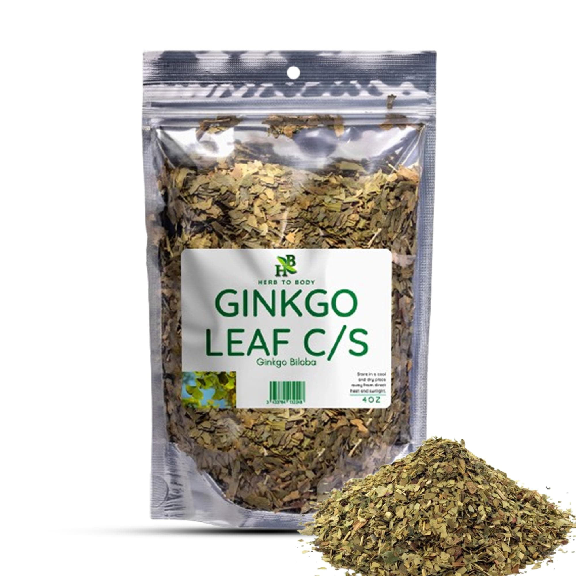 Herb To Body Ginkgo Leaf Cut and Sifted – 4oz, Wildcrafted Ginkgo Biloba Tea Leaves, Ginko Biloba Leaves for Infusions and Extracts