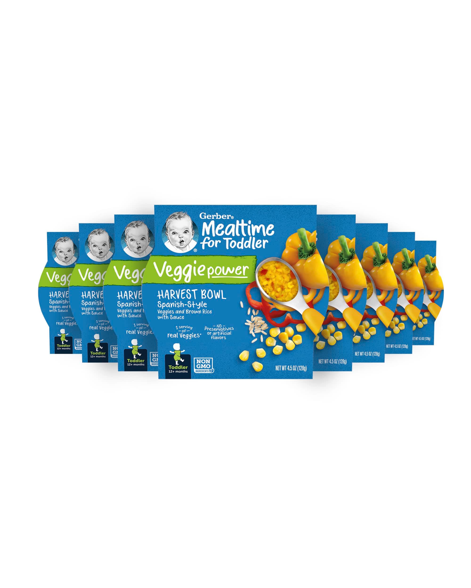 Gerber Mealtime Harvest Bowl, Spanish-Style Sofrito Rice & Veggies, 4.5 Ounce (Pack of 8)