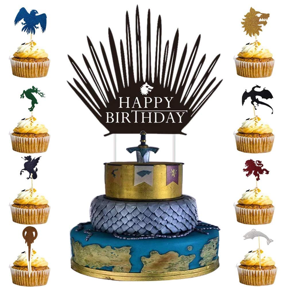 Parryoos Game of Thrones Cake Topper Cupcake Topper for Birthday Party Favors