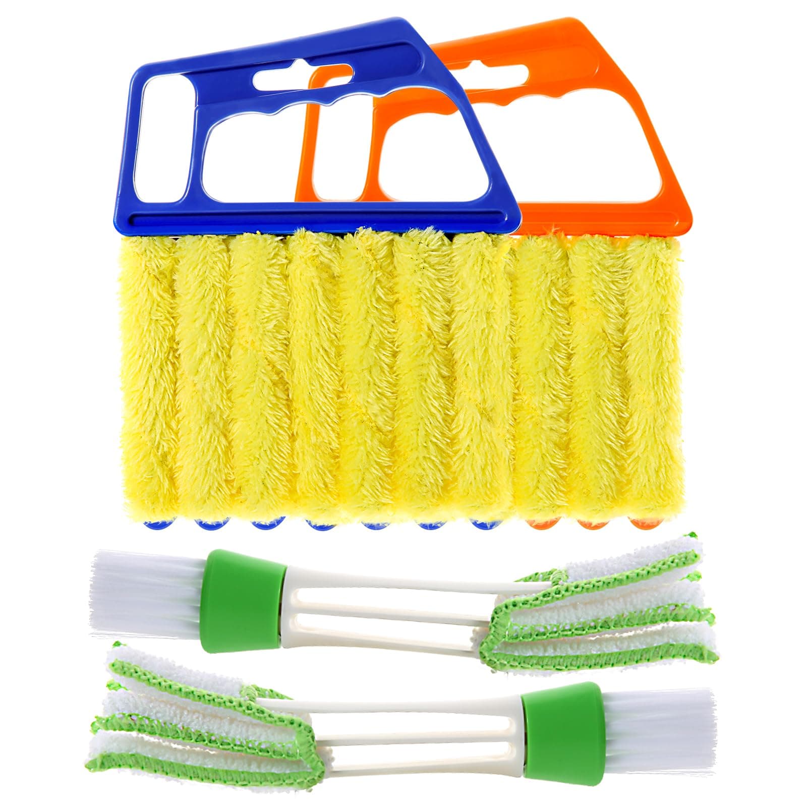 4Pcs Window Venetian Blind Cleaner Duster Tool,Washable 7 Fingers Dusting Cleaner and Air Vent Cleaner,Shutter Brush,Blinds Air Conditioner Keyboard Fan Duster Dirt Housekeeping Tool
