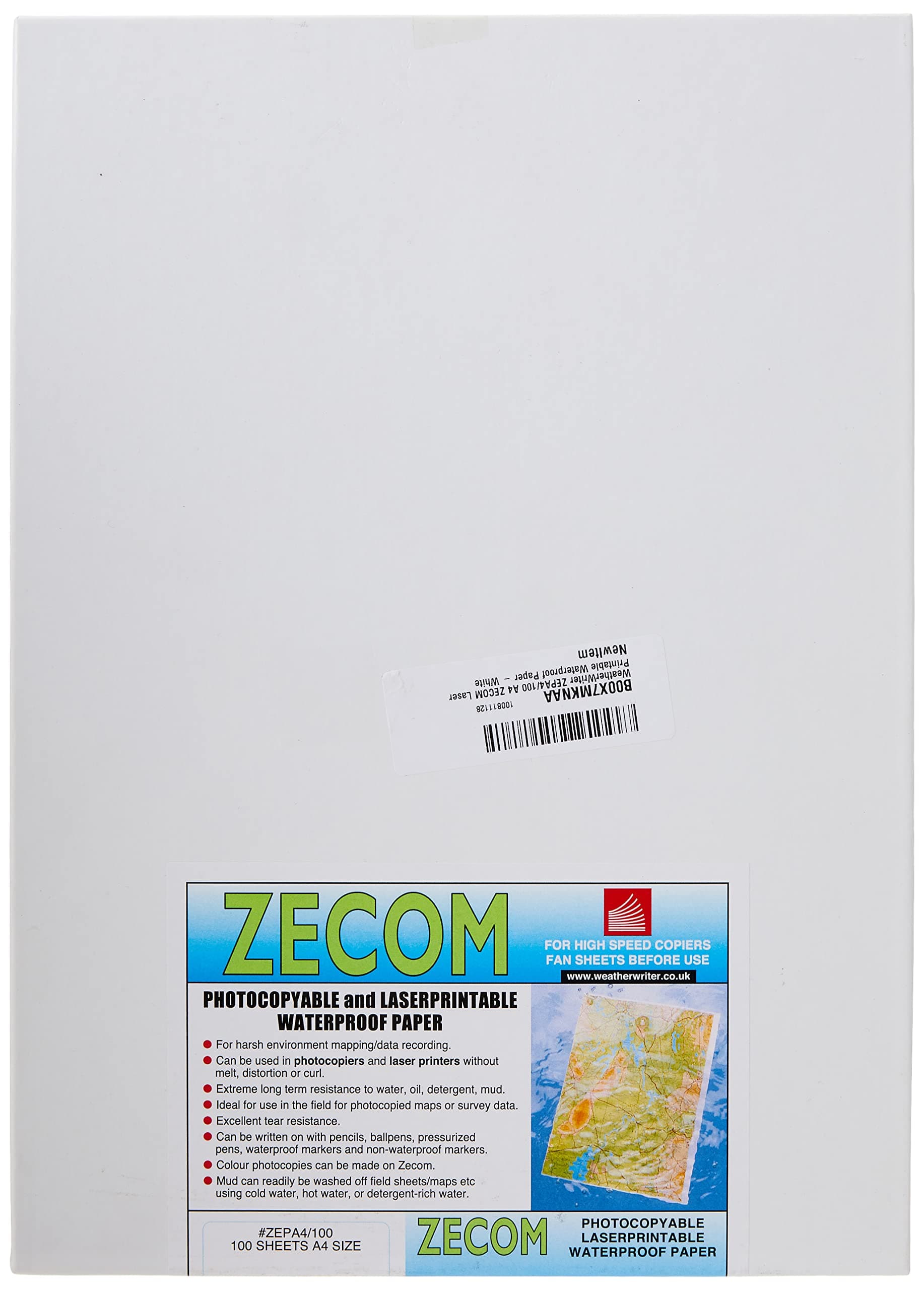 WeatherWriter ZEPA4/100 A4 ZECOM Laser Printable Waterproof Paper - White