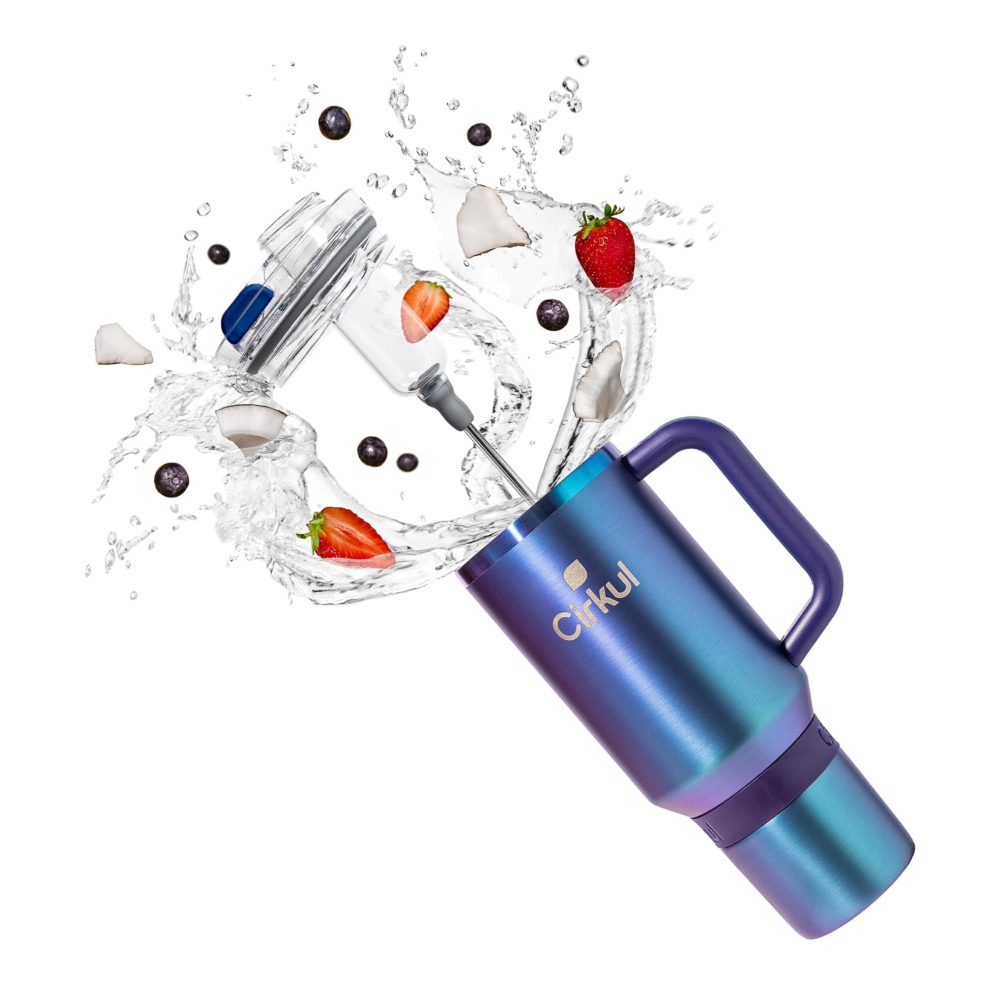 40oz. Chameleon Stainless Steel Tumbler with Handle, All-Day StrawSip, Double-Wall Insulated