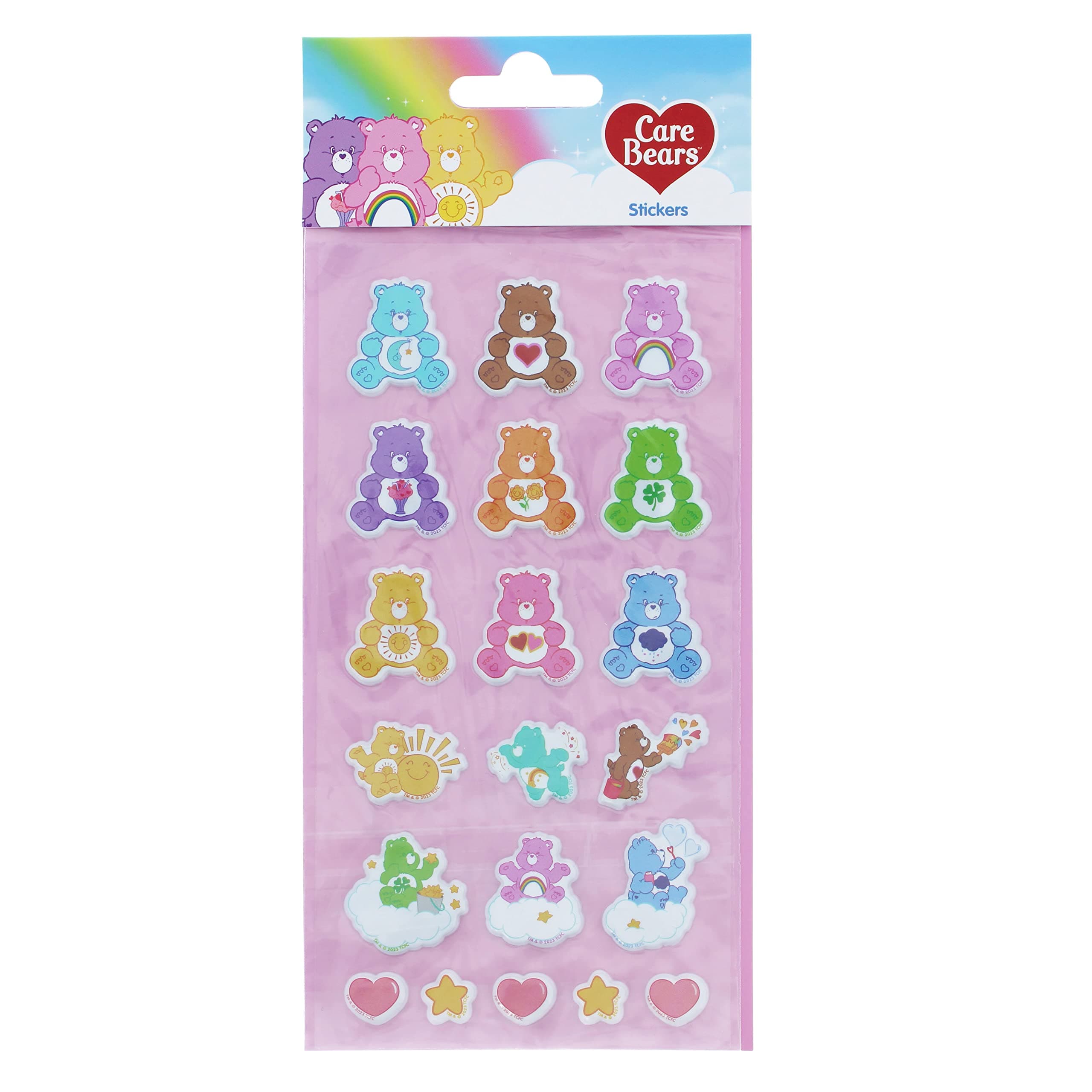 Blueprint Collections Care Bears Stickers | 20 Puffy Stickers | Scrapbook Stickers for Children | Party Bag Fillers | Care Bear Gifts | Care Bears Gifts | Care Bears Stationery