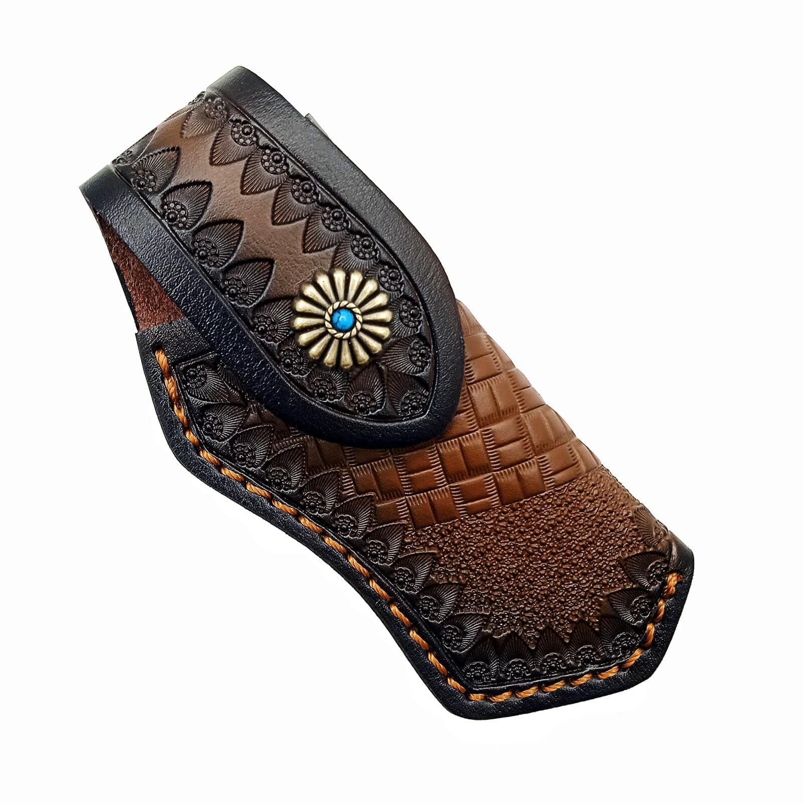 5'' Leather Folding Pocket Knife Sheath,Leather Knife Pouch for Buck 110,Knife Holster,Knife Sheaths (Dark Brown)