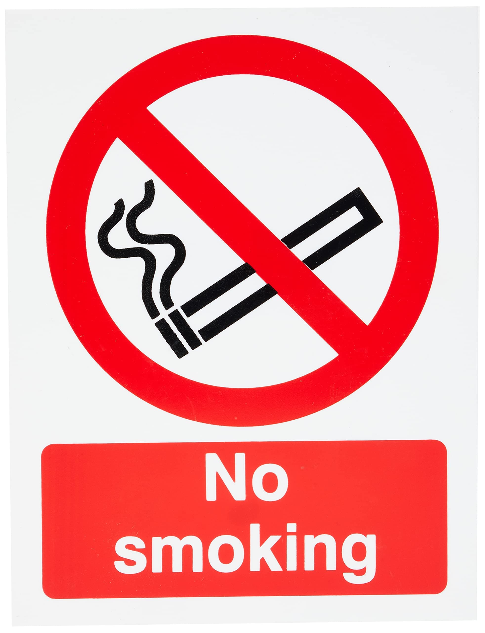 No Smoking Sign 150mm x 200mm - Rigid Plastic (PRS.02W-RP)