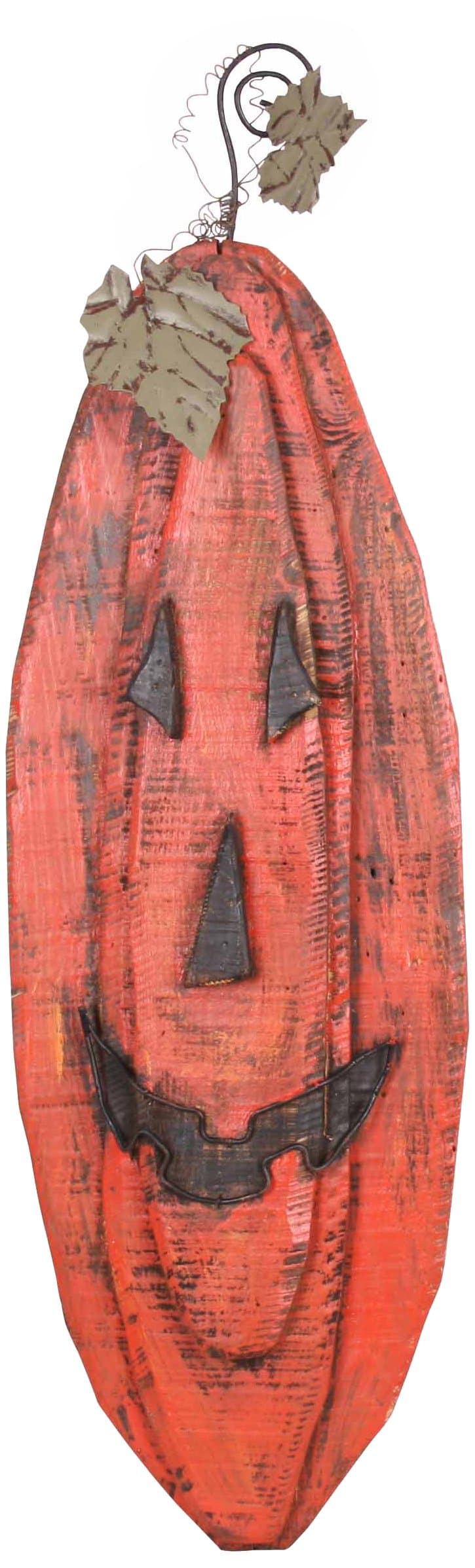 HT09004 Wooden Pumpkin Garden Accent, 10 by 31-Inch, Orange