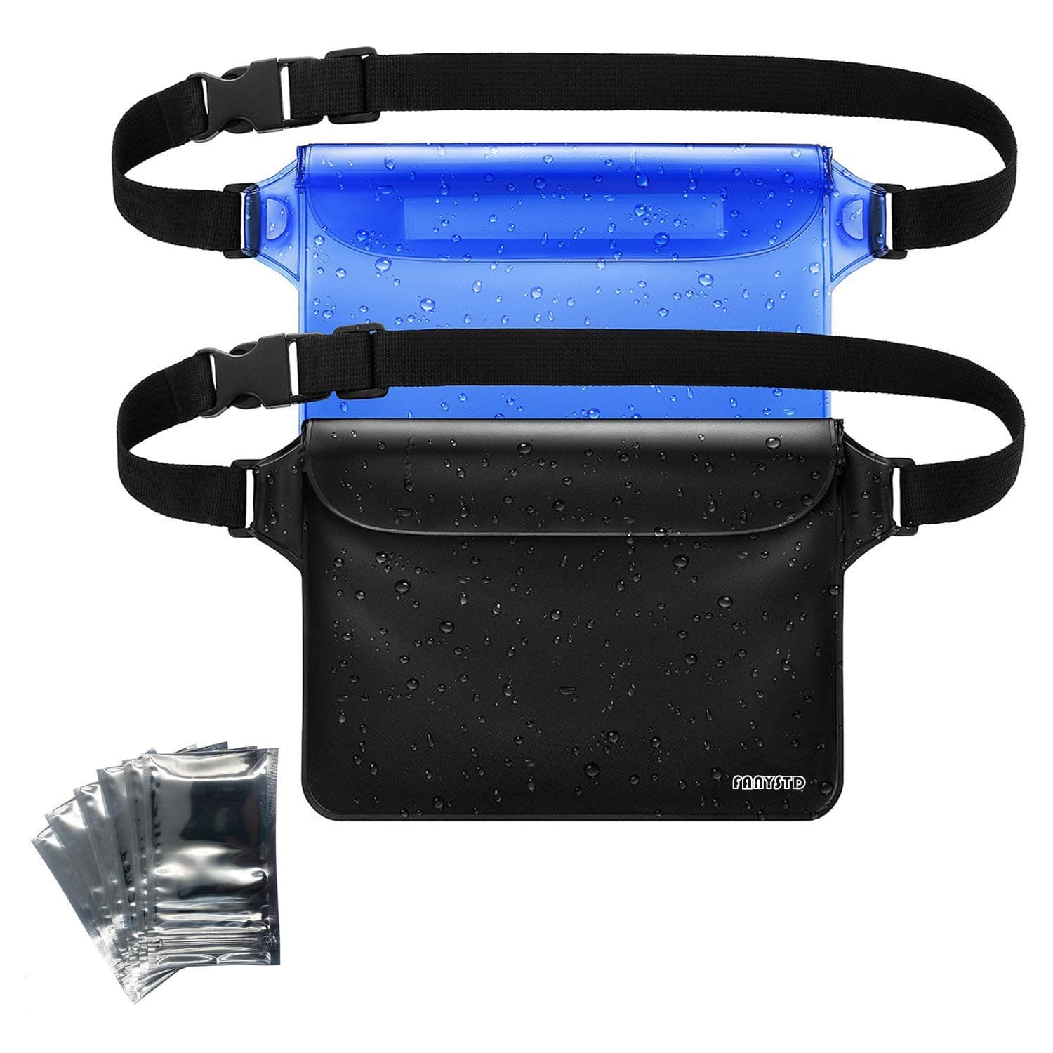 FANYSTD Waterproof Pouch with Waist Strap, Transparent Screen Touchable Dry Bag with Super Lightweight and Bigger Space; Adjustable and Extra-Long Belt; Perfect for Beach/Swimming/Boating/Fishing etc