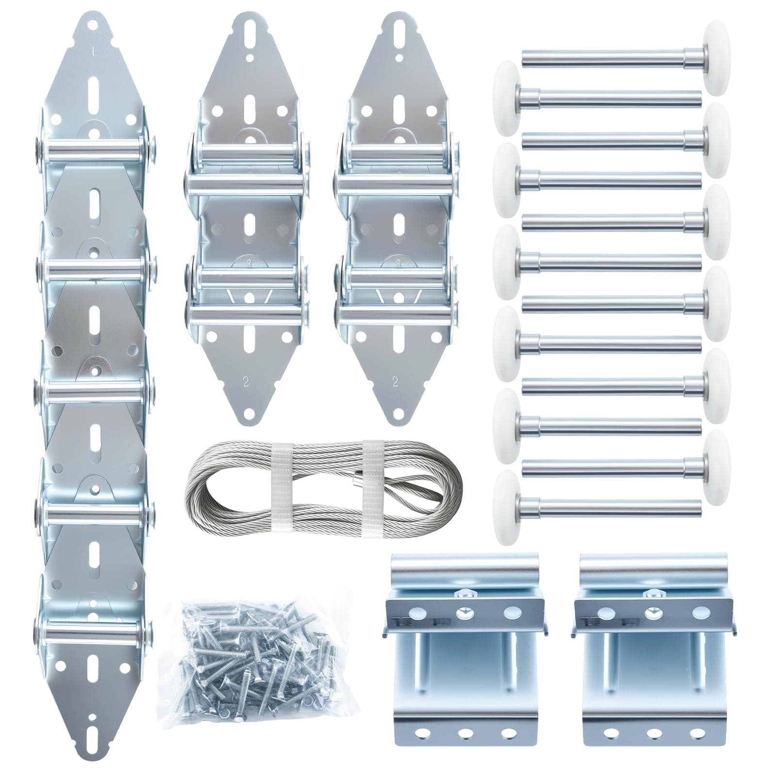 Home Master Hardware Garage Door Hinge & Roller Tune Up Kit Garage Door Hardware Kit for 16 x 7" or 18 x 7" Door