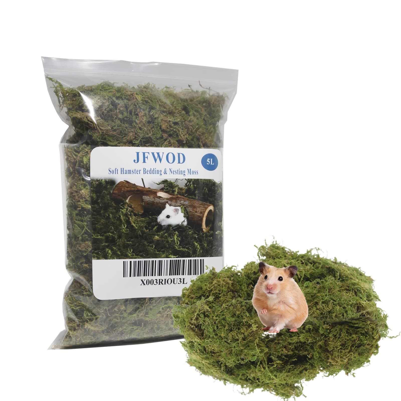 JFWOD 5L Forest Moss for Hamster Syrian Gerbils Bedding, Natural Moss Perfect for Potted Plants, Terrariums, Reptile Tanks and Live Creature Projects