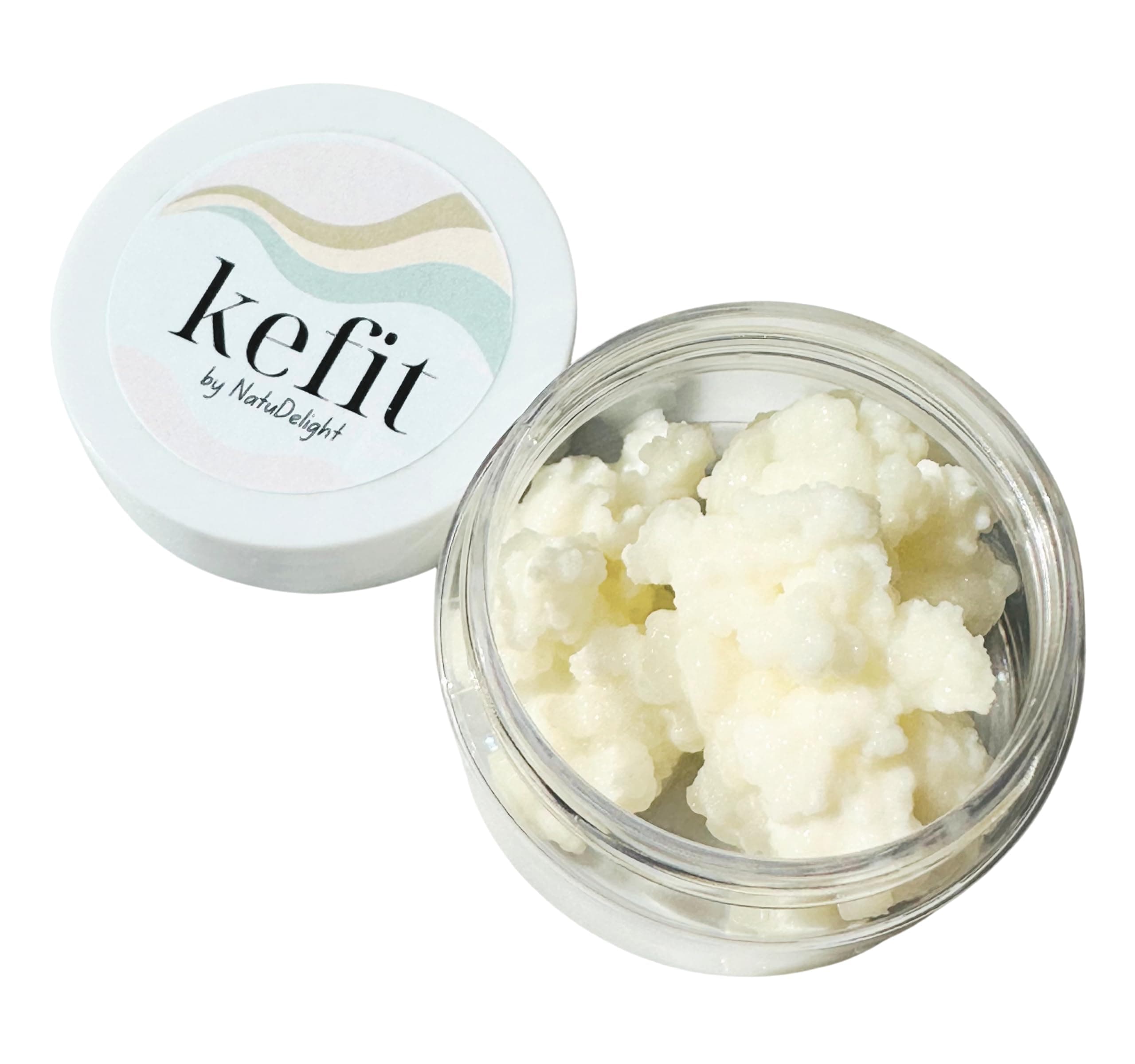 Kefir Grains, Kefit by NatuDelight 1 TBSP of FreshMilk Kefir Grains, Live Active Kefir Starter Cultures, Homemade Kefir Milk, Pajaritos Bulgaros de Leche, Milk Kefir Ferment at home Kit.