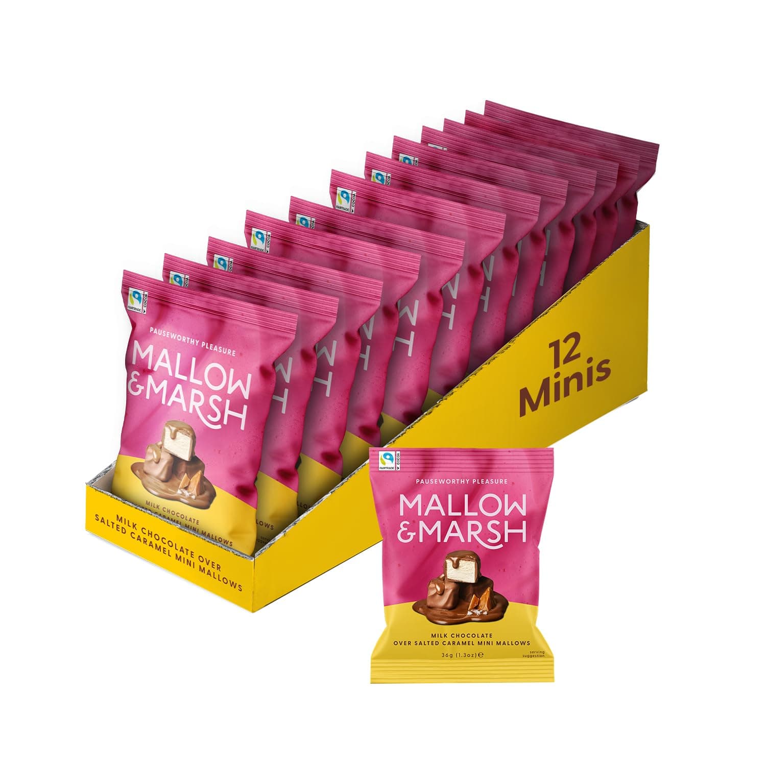 Milk Chocolate over Salted Caramel Mini Mallows – Multipack 12 x 36g
