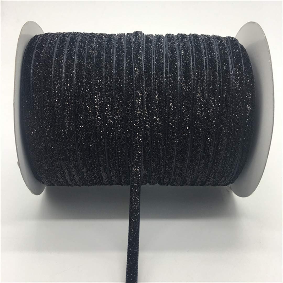5Yards/Lot 1/4 Inch 6Mm Soft Comfortable Velvet Ribbon Headband Clips Bow Wedding Christmas Decoration Glitter black