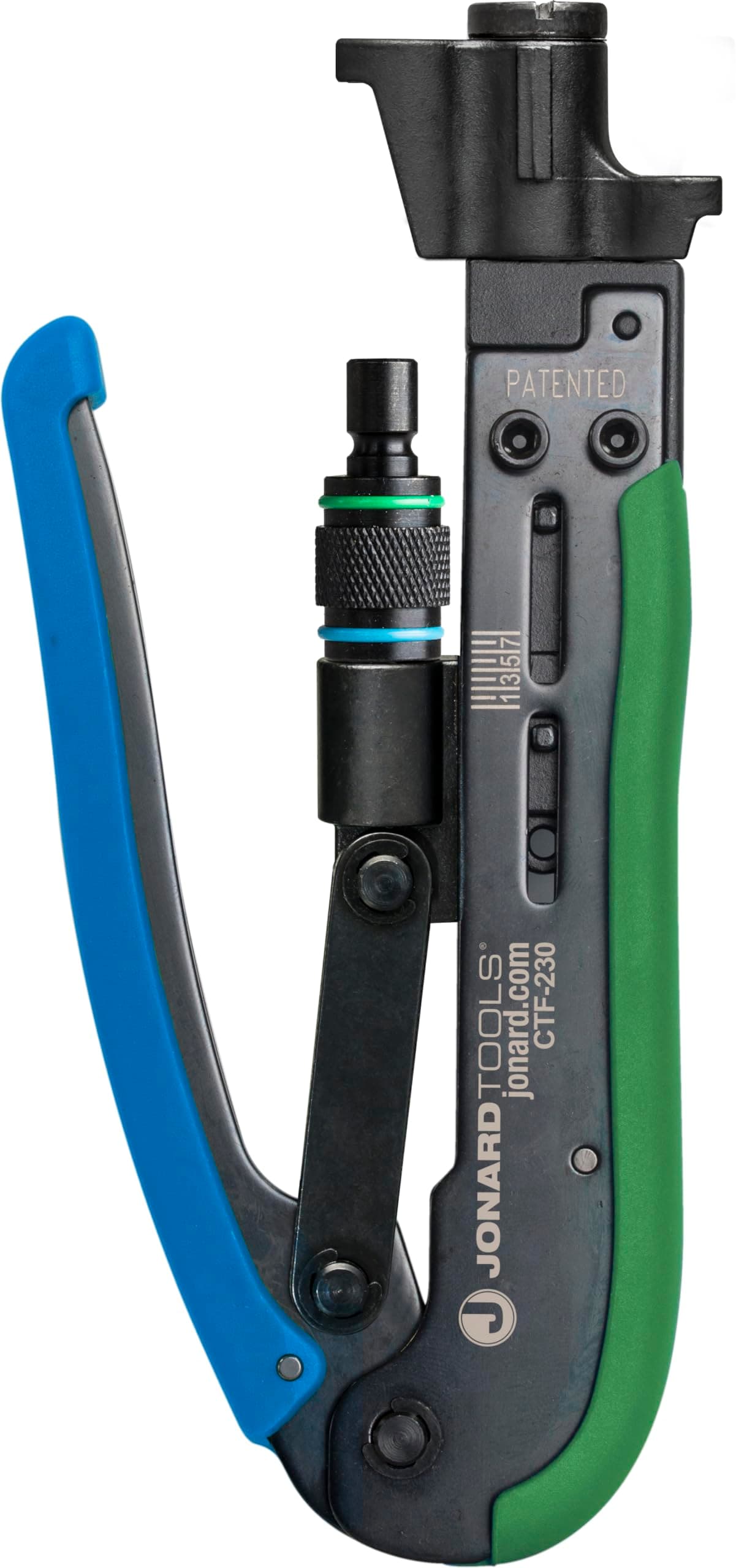 Jonard Tools (Dual Head F Short, F Long) - CTF-230, Dual Compression for Coaxial Cable Short and Long F Connector