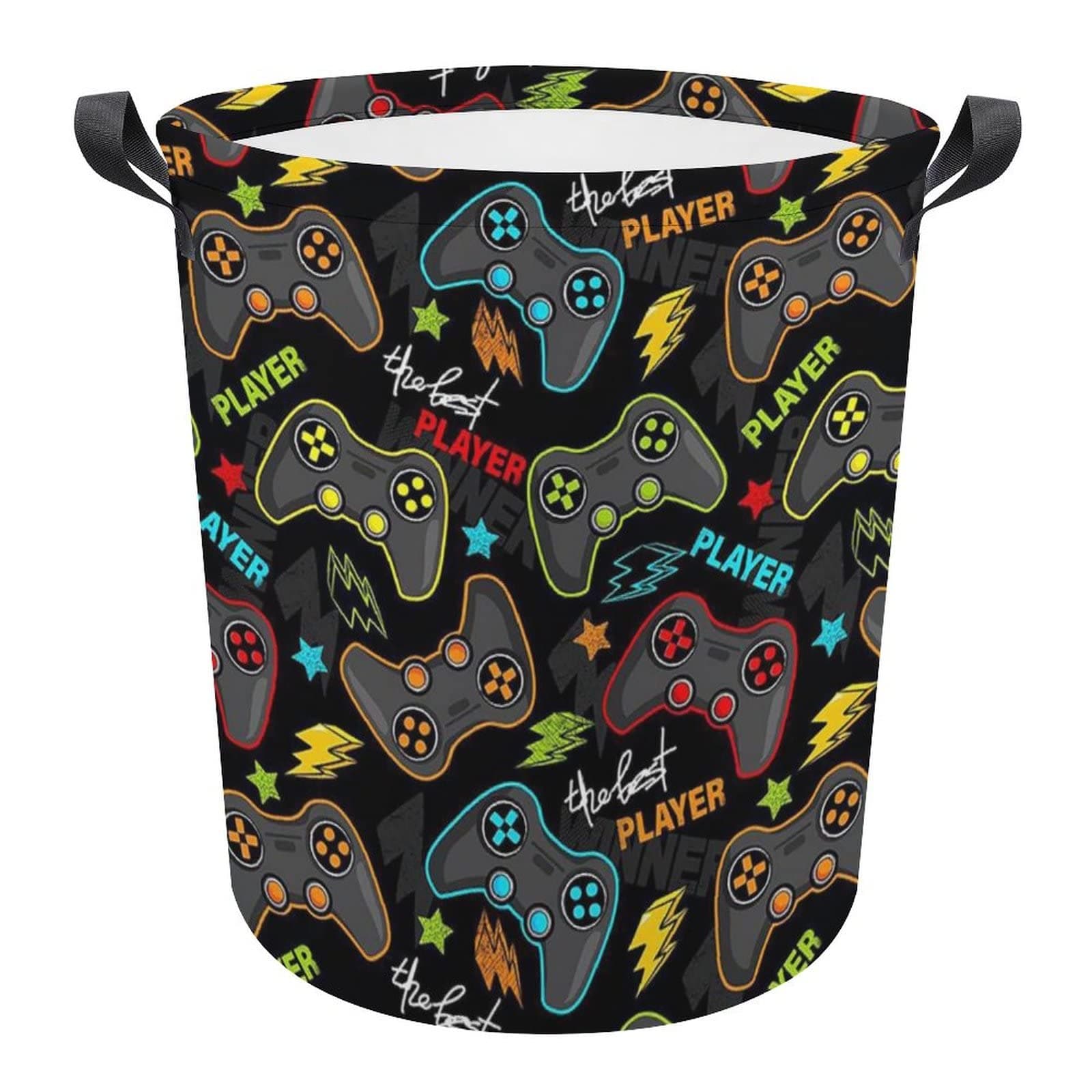 Game Gaming Laundry Basket Boys Hamper Kids Laundry Basket Baby Laundry Hamper Dirty Clothes Organizer Boys Toy Storage Bin Nursery Hamper for Bedroom Bathroom Gamer Room Decor