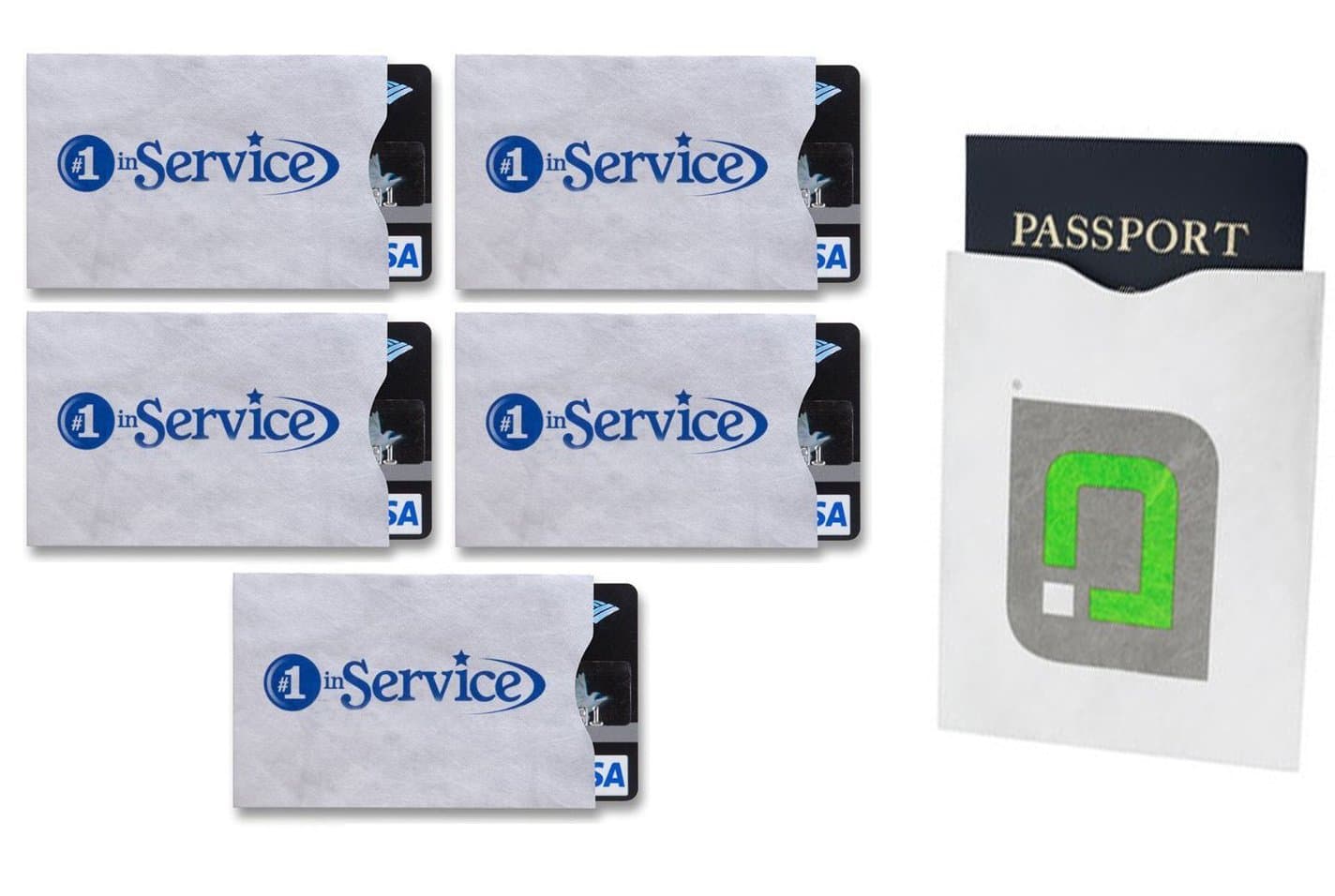 Number 1 in service Credit Card & Passport Holders Case Set with 5 Credit Card Sleeves & 1 Passport Holder
