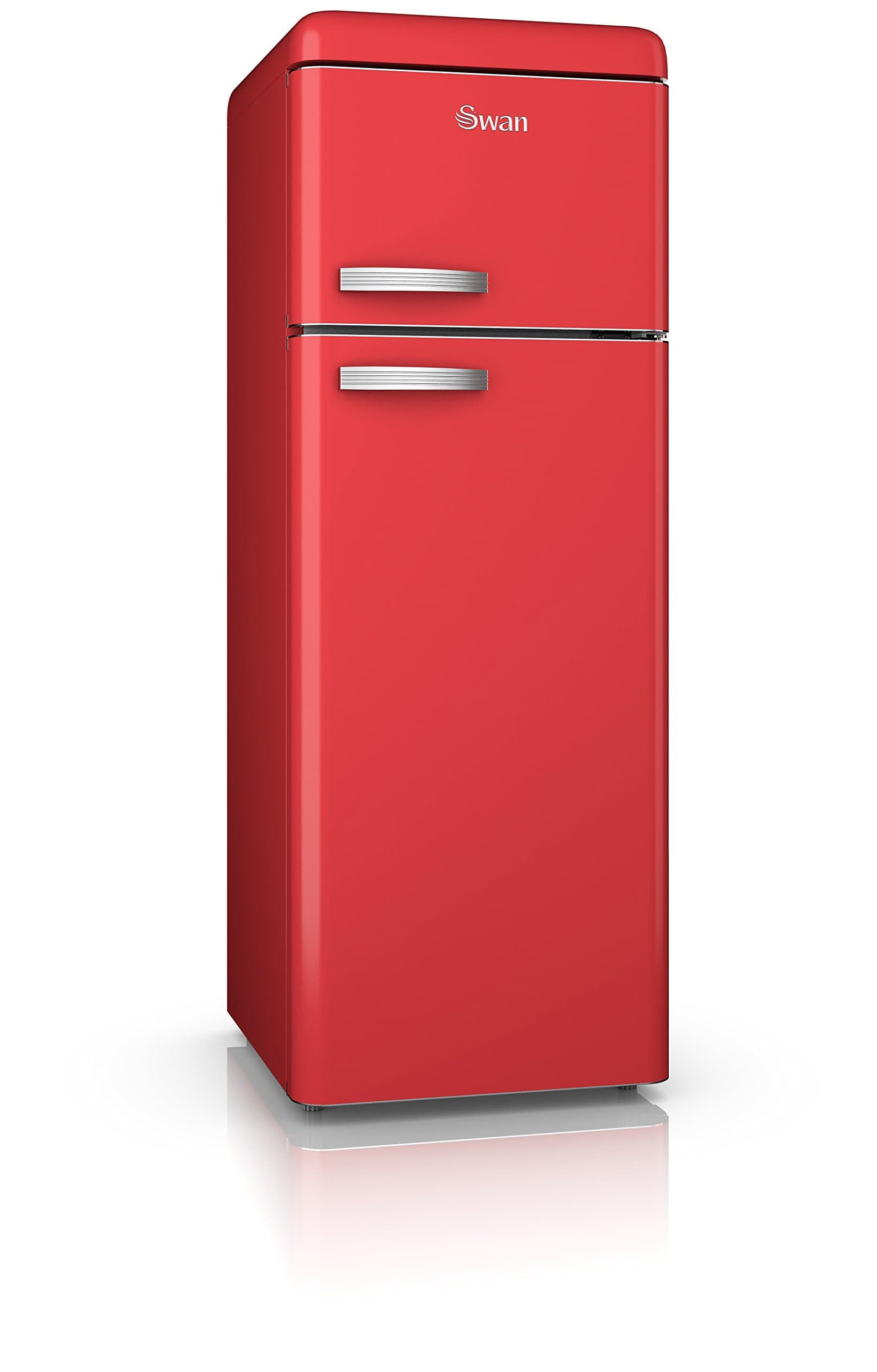 Swan SR11010RN Freestanding Retro Top Mounted Fridge Freezer 70/30, A+ Rated, 208 Litres, Red