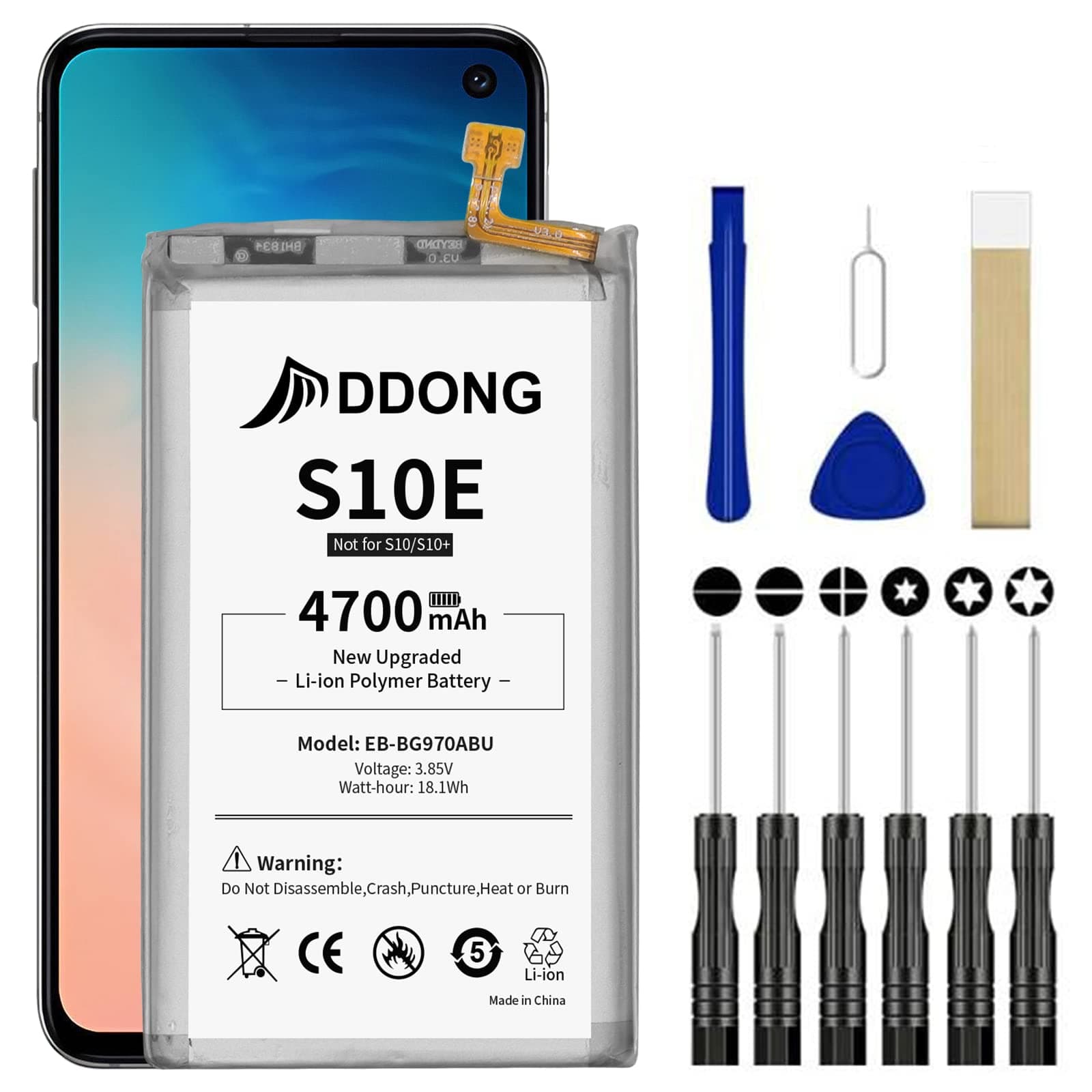 for Samsung Galaxy S10e Battery, Upgraded 4700mAh Replacement Battery for Galaxy S10e EB-BG970ABU SM-G970 SM-G970F/DS SM-G970U SM-G970W with Repair Tool Kits