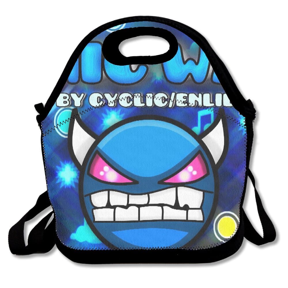 Geometry Dash Sonic Wave Demon Icon Travel Tote Lunch Bag