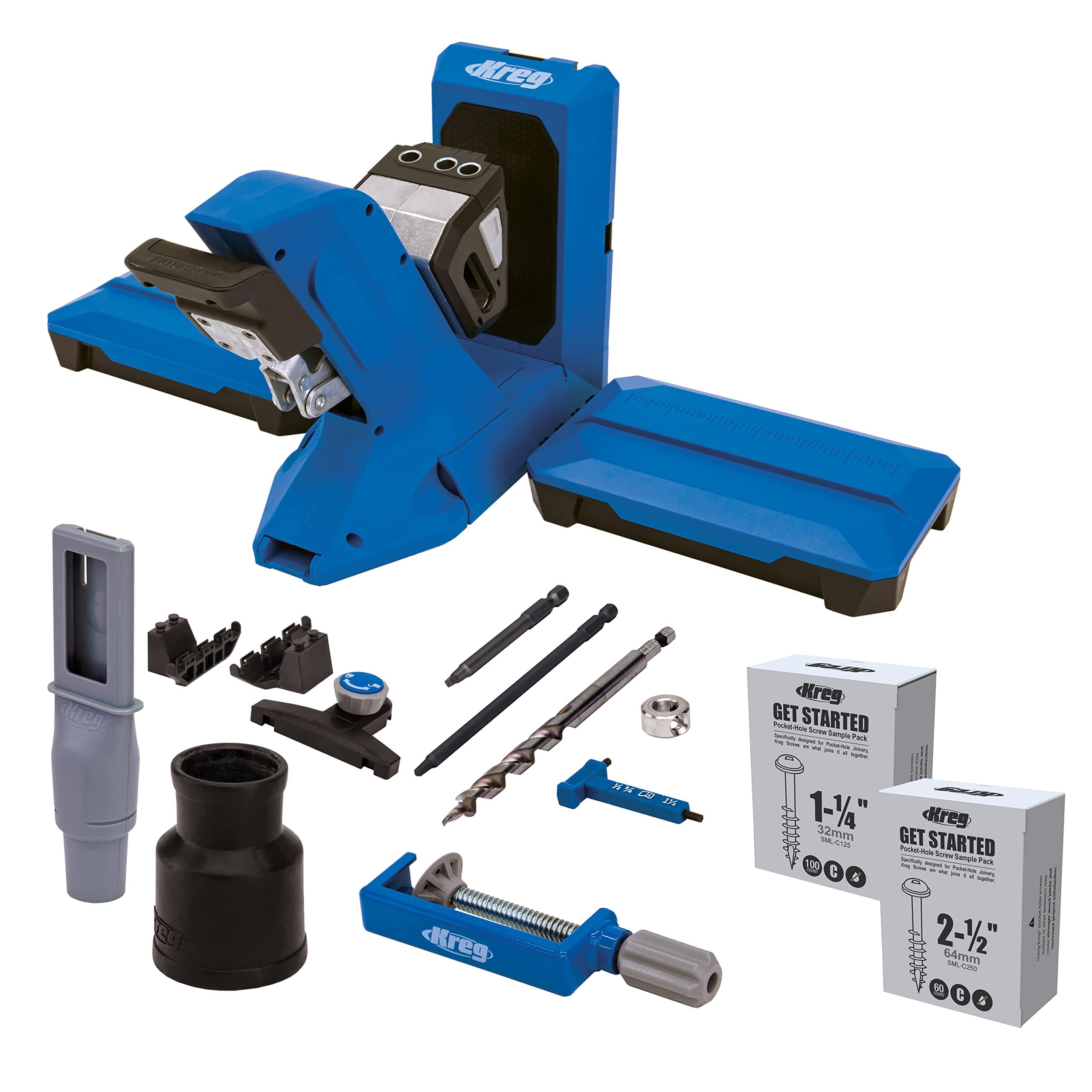Tool KPHJ720PRO Pocket-Hole Jig 720PRO - Easy Clamping & Adjusting - Includes Durable Kreg Pocket-Hole Screws - For Materials 1/2" to 1 1/2" Thick