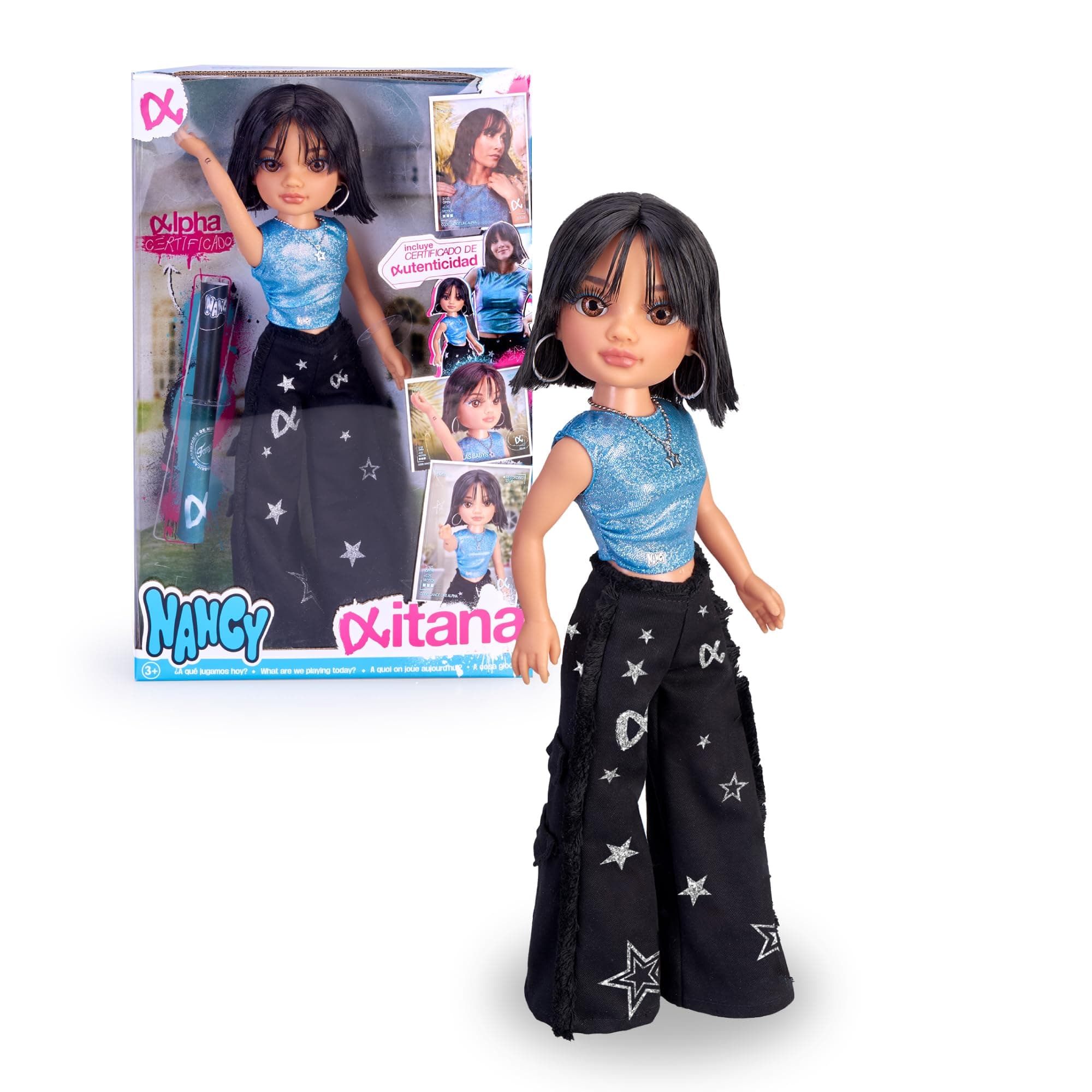 Famosa Nancy – Aitana, Doll Like The Singer, Short Brown Hair and Bangs, The Babies Alpha Era Set, with Authentic Accessories and Details, Children From 3 years, (NAC60000)