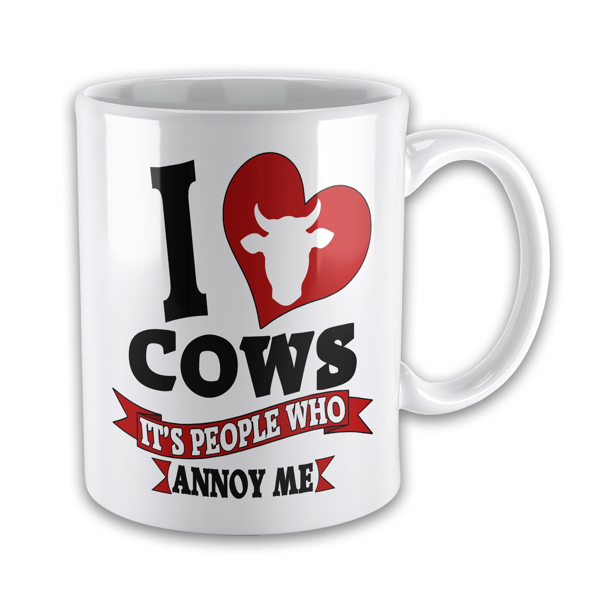 I Love Cows It's People That Annoy Me Funny Novelty Gift Mug