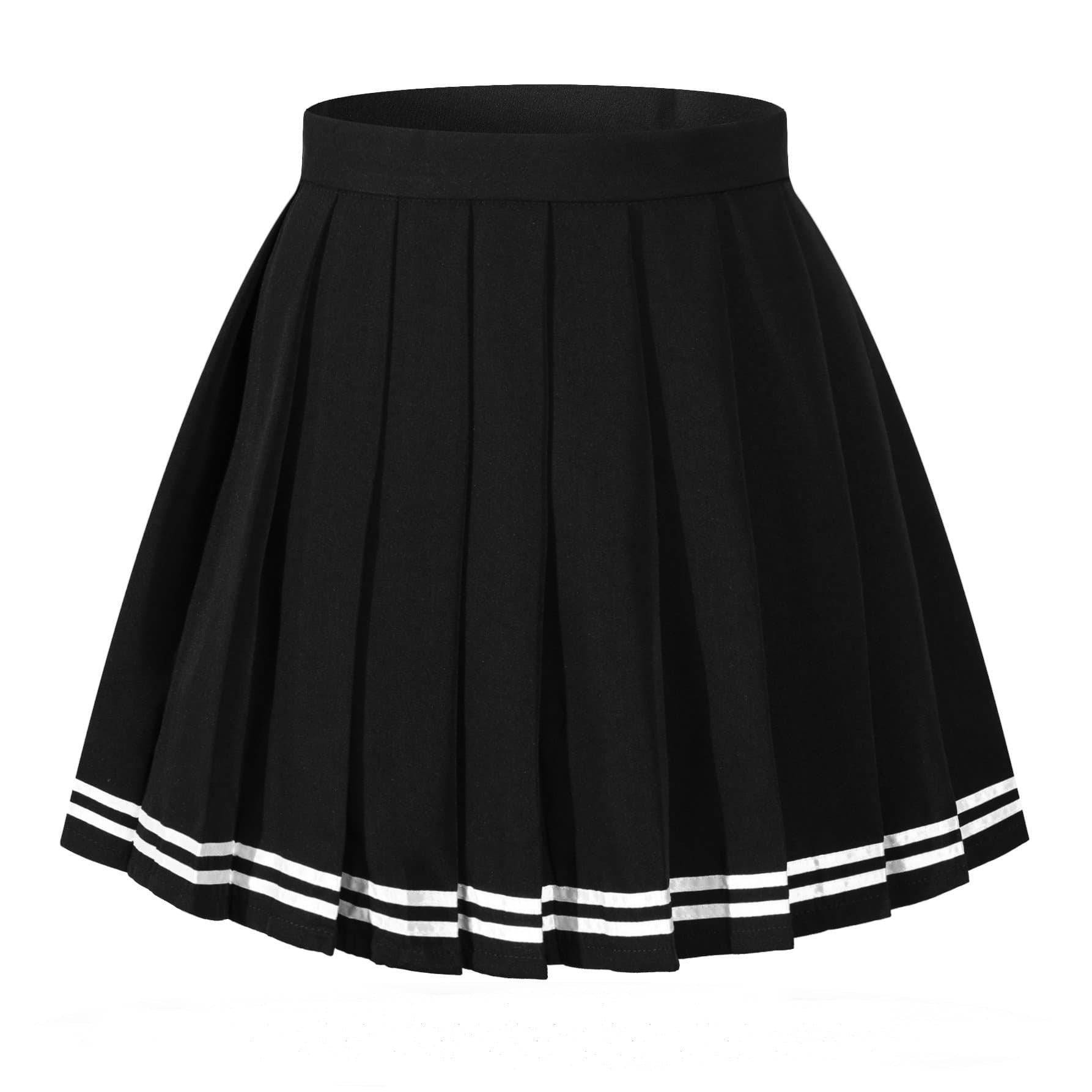 Women Girls High Waisted Plaid Pleated Skirts Plus Size School Uniform Mini Cosplay Costumes