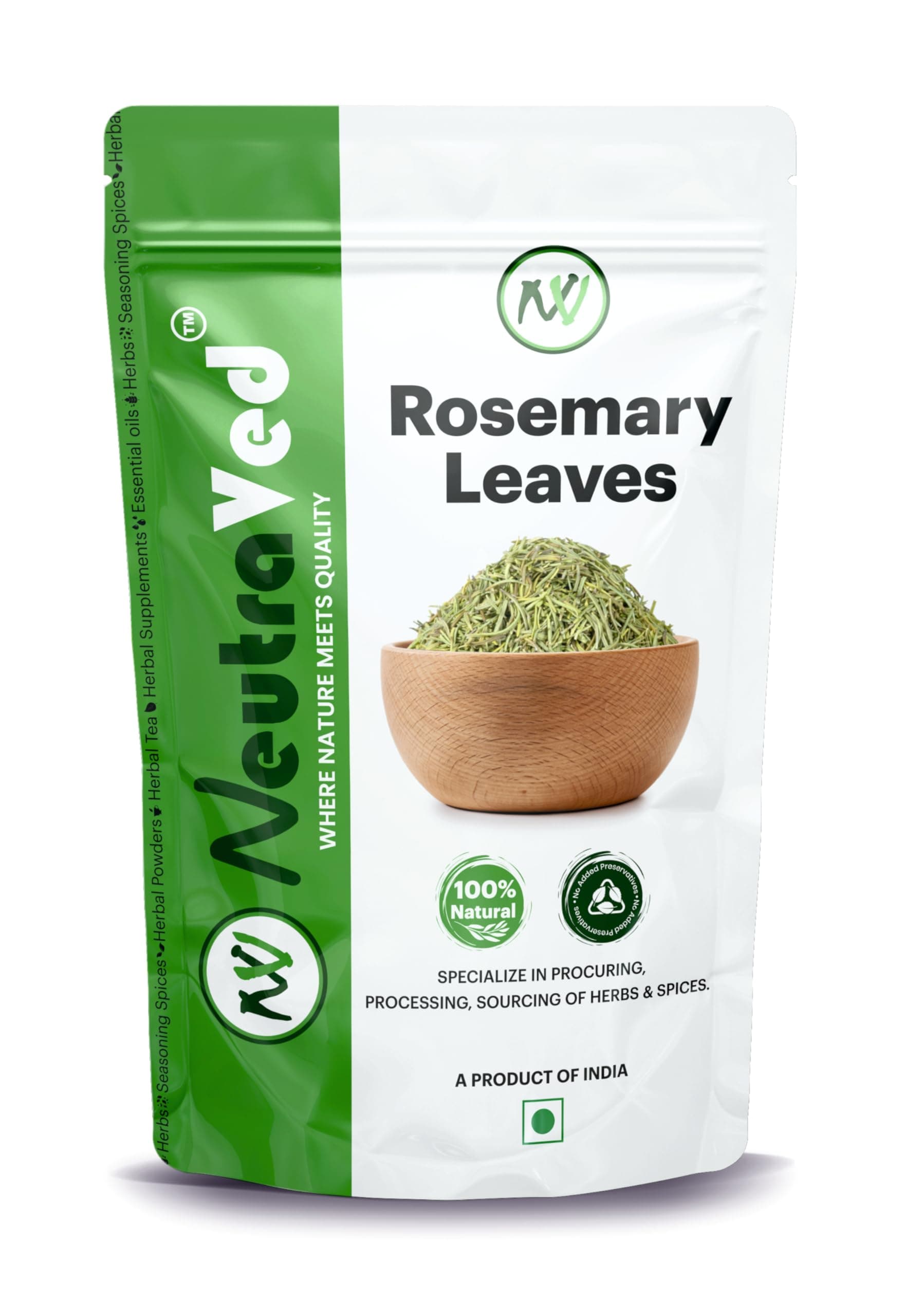 NeutraVed Rosemary Leaves | Use for Real Rosemary Water & Oil, Seasoning Food, Rosemary Tea, Hair Growth - 50 Gm