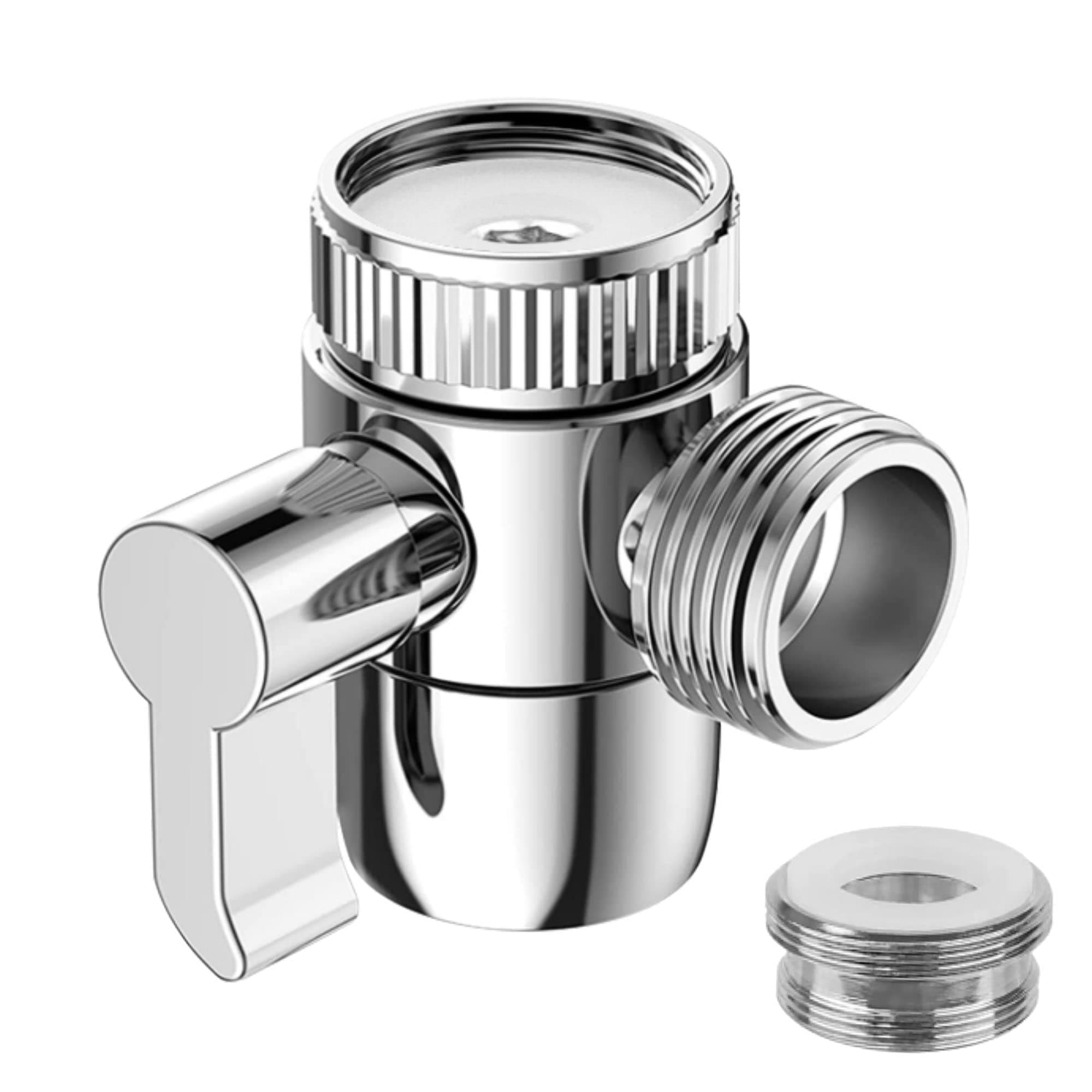 Zotti Tap Diverter for Kitchens & Bathrooms Sinks - M22 x M24 | Polished Chrome Faucet Adapter for Taps | Add to Showers, Baths Or Sinks for A Bidet Sprayer | 28mm / 24mm Diverter Valve Attachment