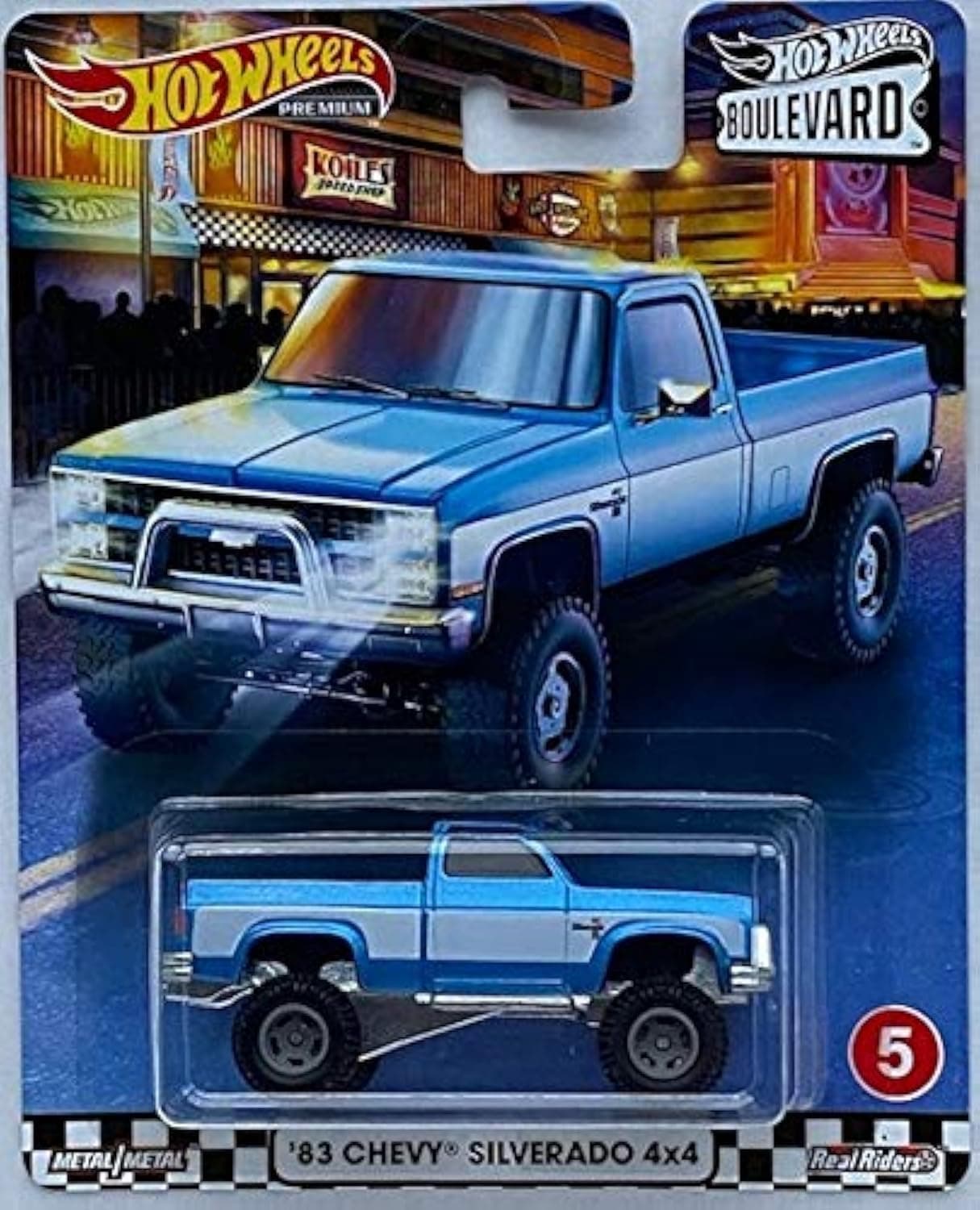 Hot Wheels 2020 Boulevard Series 83 Chevy Silverado 4x4 Real Riders, Pack of 1