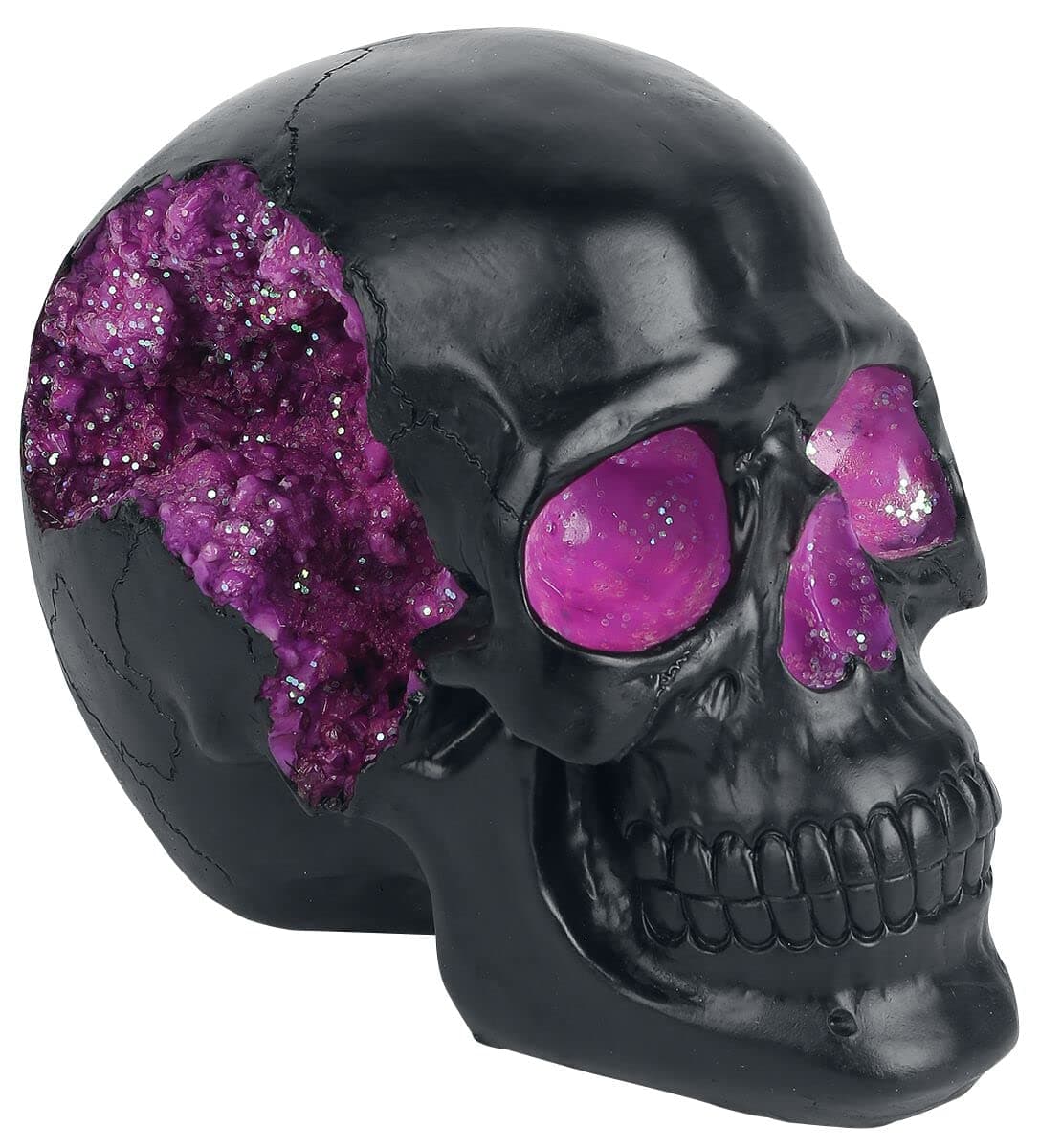 Nemesis Now Horror Skull Ornament, Resin, Black, Purple, 17cm