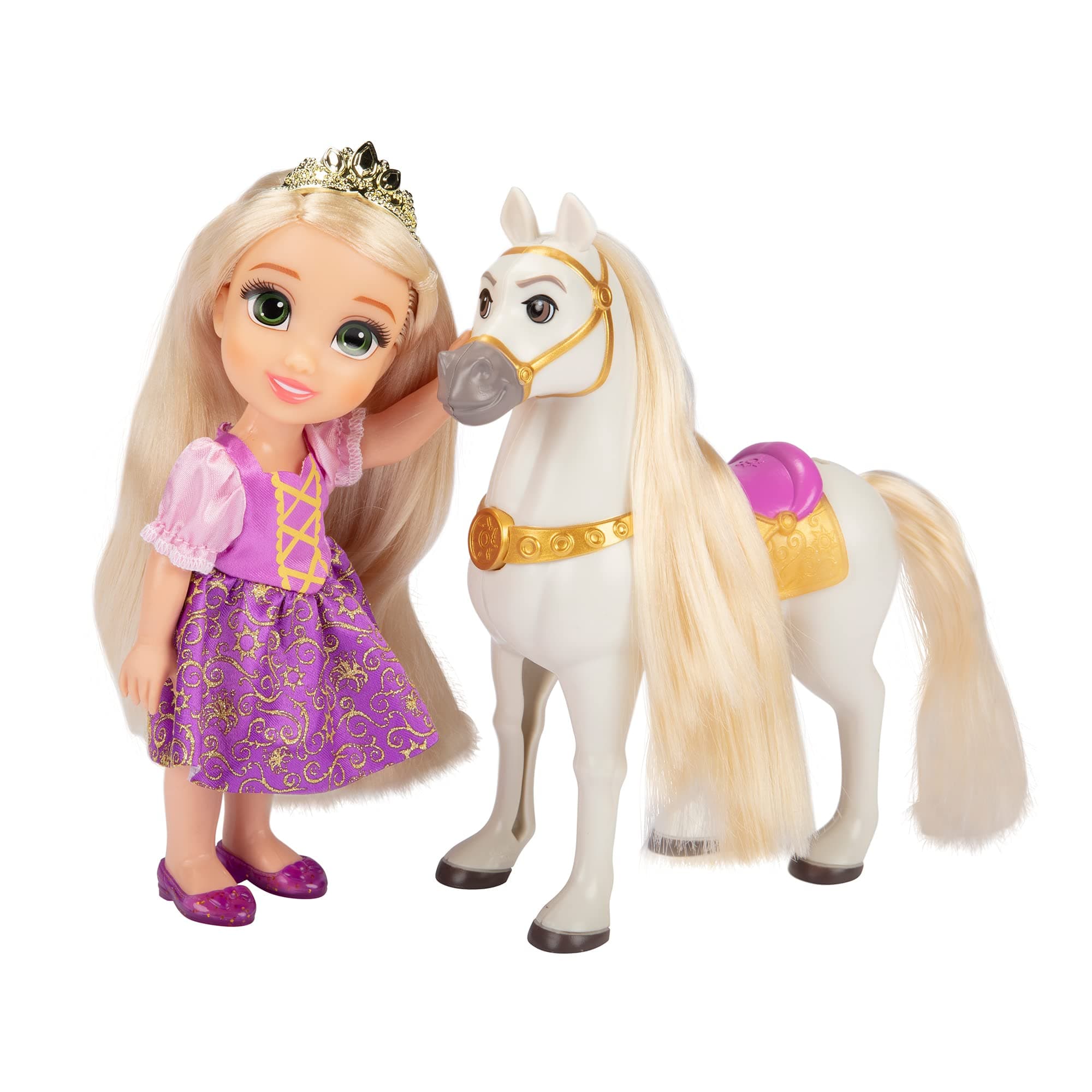 Rapunzel Doll and Maximus Petite Gift Set, 6” / 15cm Tall Rapunzel in Iconic Purple Dress, Hair Brush Included for Added Play, Ideal For Ages 3+