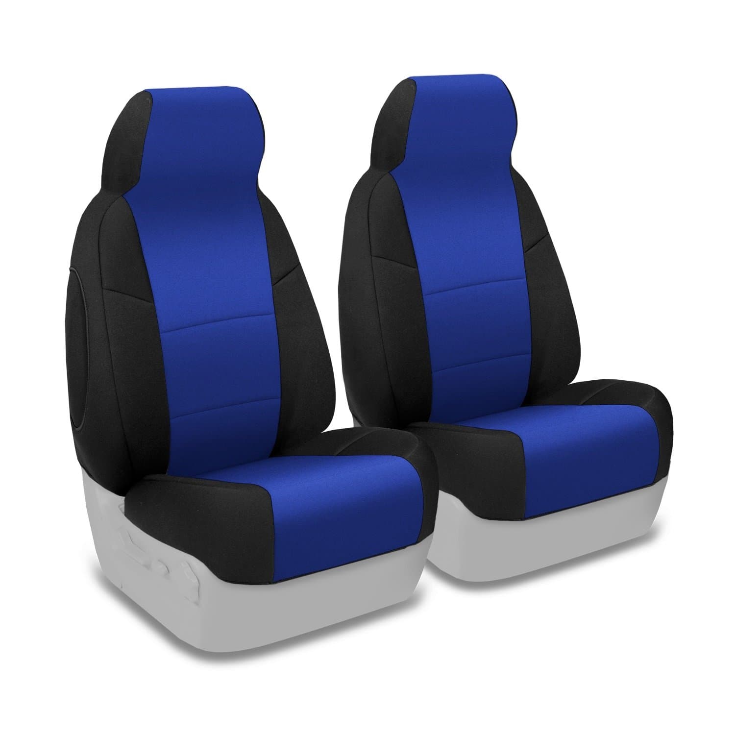 Coverking Custom Fit Front 50/50 Bucket Seat Cover for Select Jeep Wrangler Models - Neoprene (Blue with Black Sides)