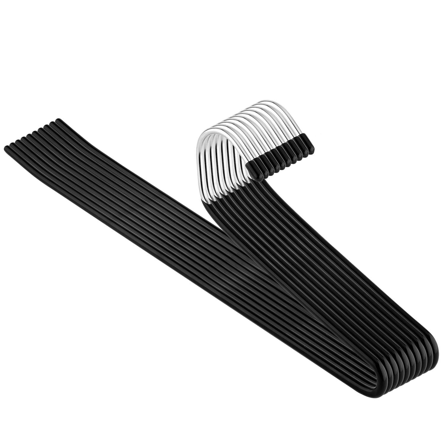 Open Ended Pants Hangers, Stainless Steel Pants Jean Hangers, Multifunctional Non-Slip Hangers for Heavy Pants, Jeans, Trousers, Scarf, 10 Packs