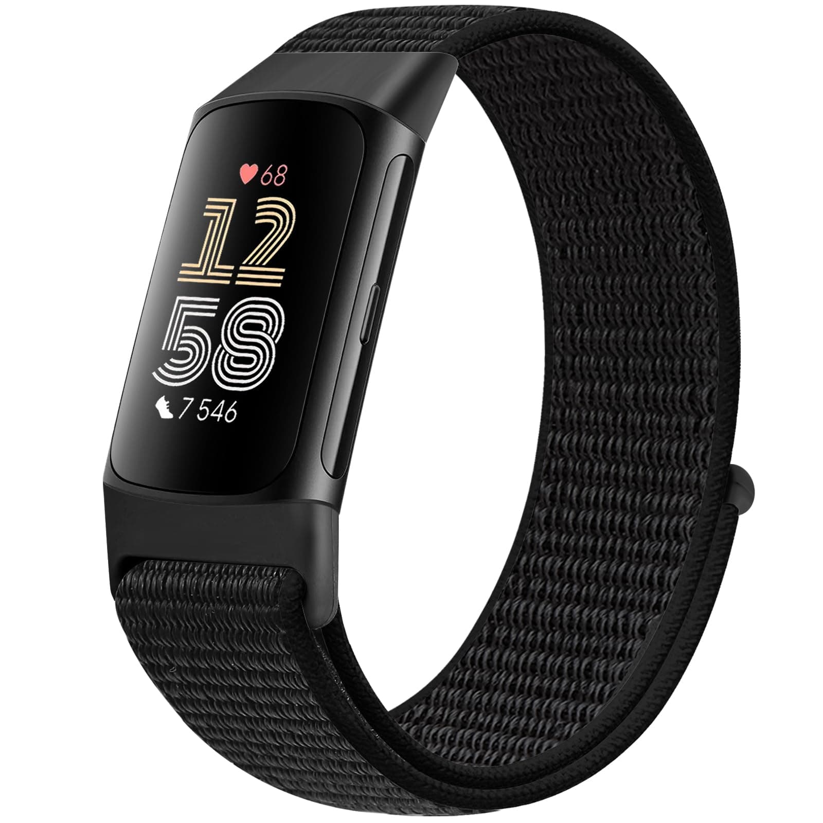 Runostrich Sport Loop Nylon Watch Straps Only Compatible with Fitbit Charge 5 Strap, Adjustable Breathable Replacement Soft Nylon Loop Wristband for Women Men for Charge 5 Advanced Fitness Tracker,