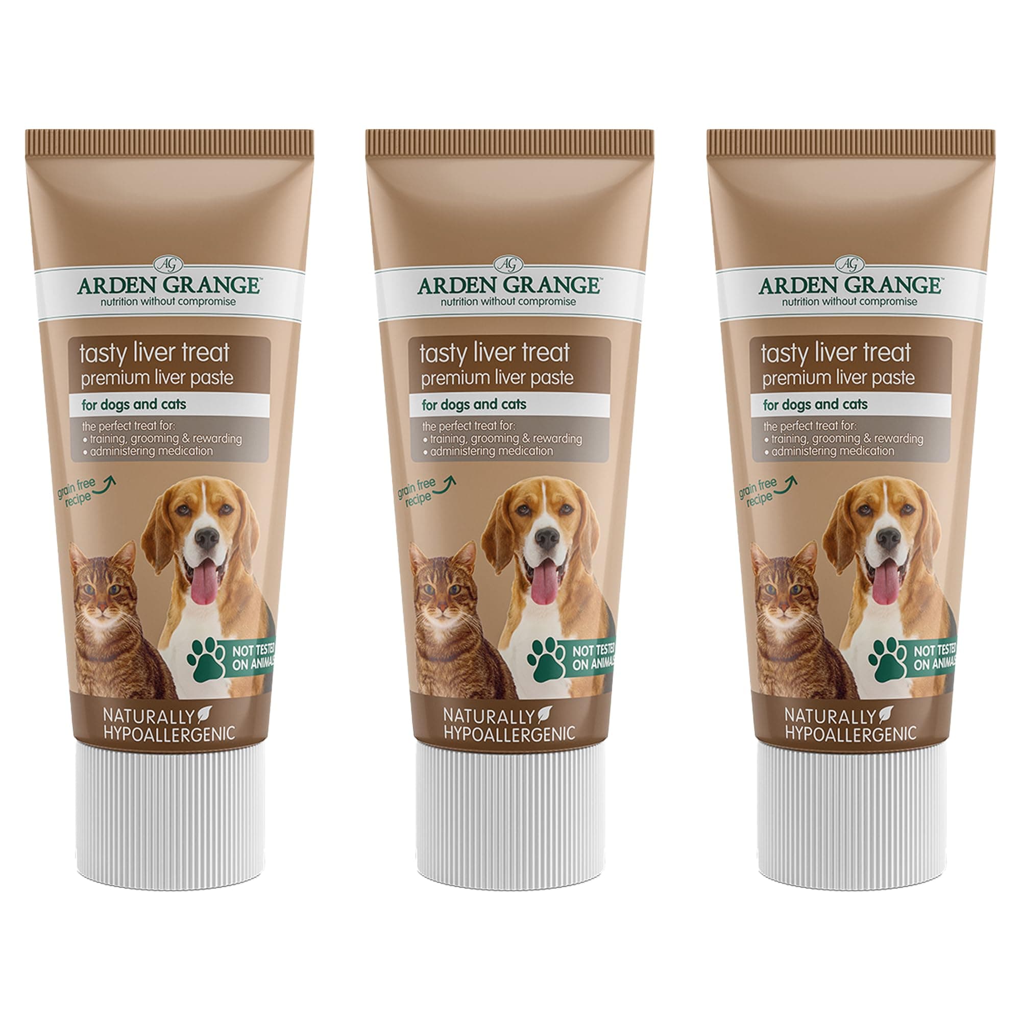 Arden Grange Premium Liver Paste Treat for Adult Dogs and cats (3 x 75g)