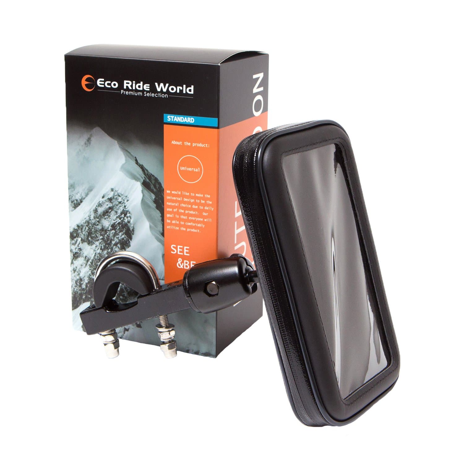 Eco Ride World 5.2 inch Motorcycle Bicycle Bike Waterproof Case Mount Holder Rain Guard Extra Security iPhone 8 8Plus 7 7s 7Plus 6 6s 6Plus X GPS Smartphones [Japan Import] is_u_006