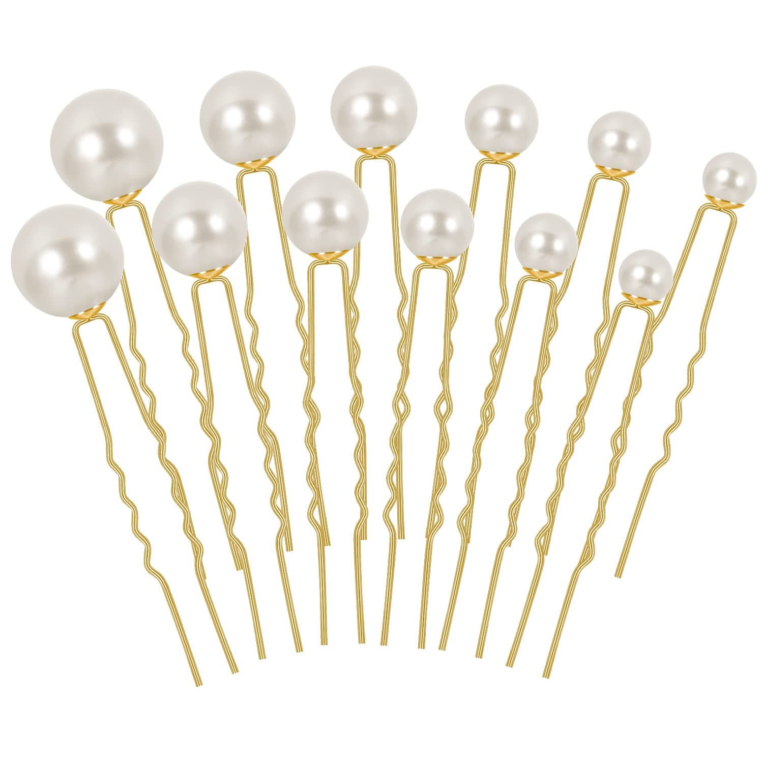 BESARME Pearl Hair Pins, 36 Pcs Wedding Pearl Hair Accessories Bridal Rhinestone Hair Clips for Brides Bridesmaid Women