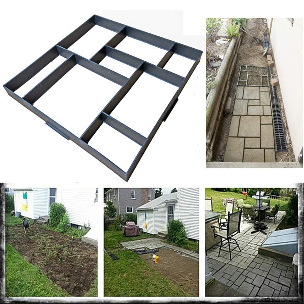 HDmirrorR FGASAD Path Maker Mold, DIY Driveway Plastic Paving Pavement Stone Mold Concrete Stepping Pathmate Mould Paver Garden Decorated Tool