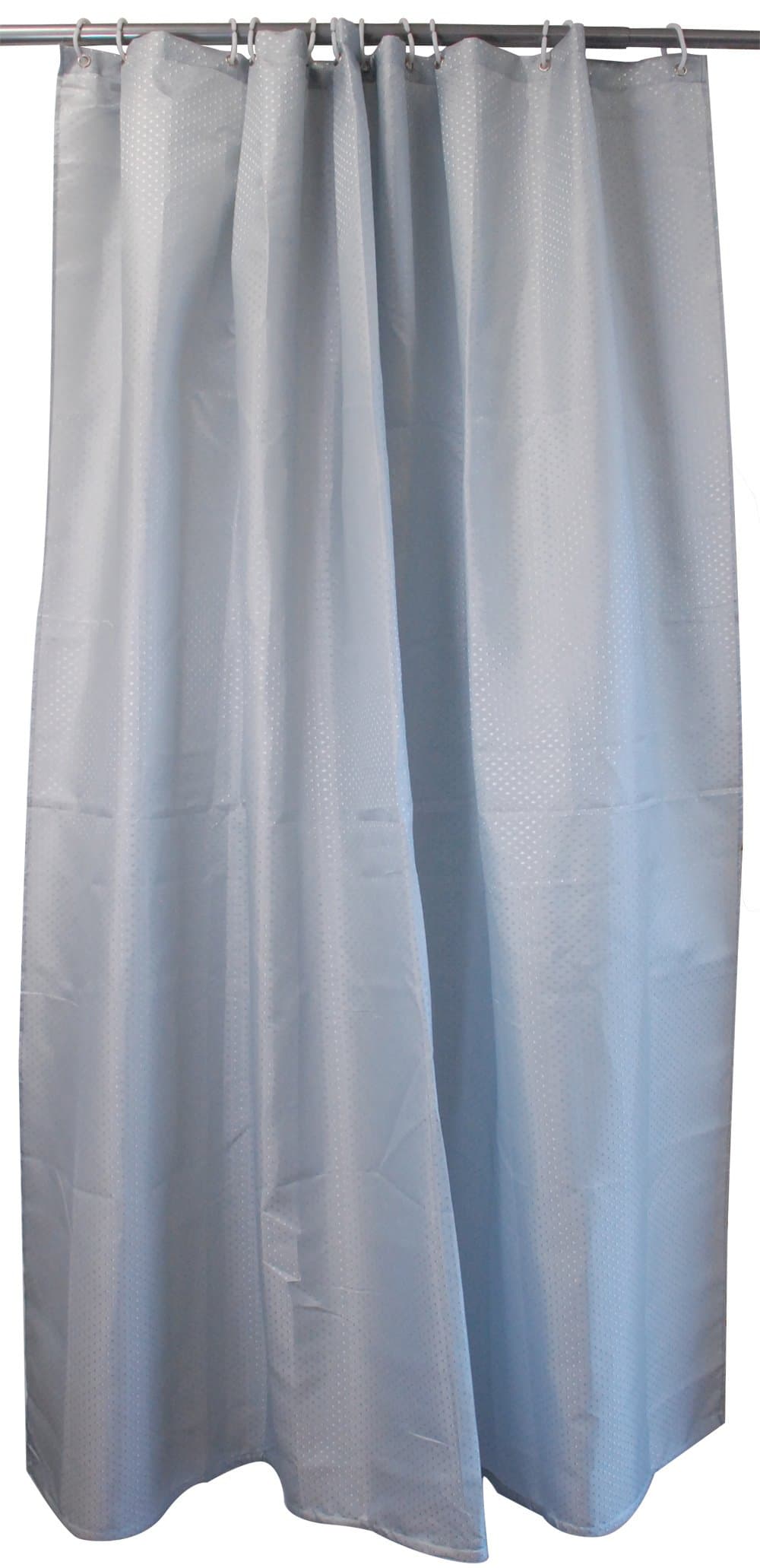 nuvo design Fabric Shower Curtain with Metal Grommets and Weighted Hem, Blue