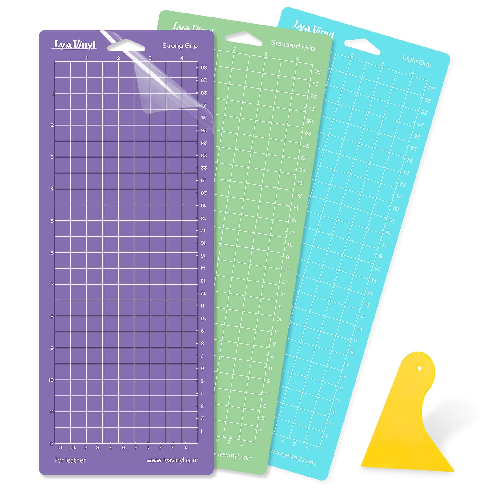 Cricut Mats- 3 Pack 4.5"x12" Variety Cutting Mats for Cricut Machine, Cricut Accessories (StandardGrip, LightGrip, StrongGrip)