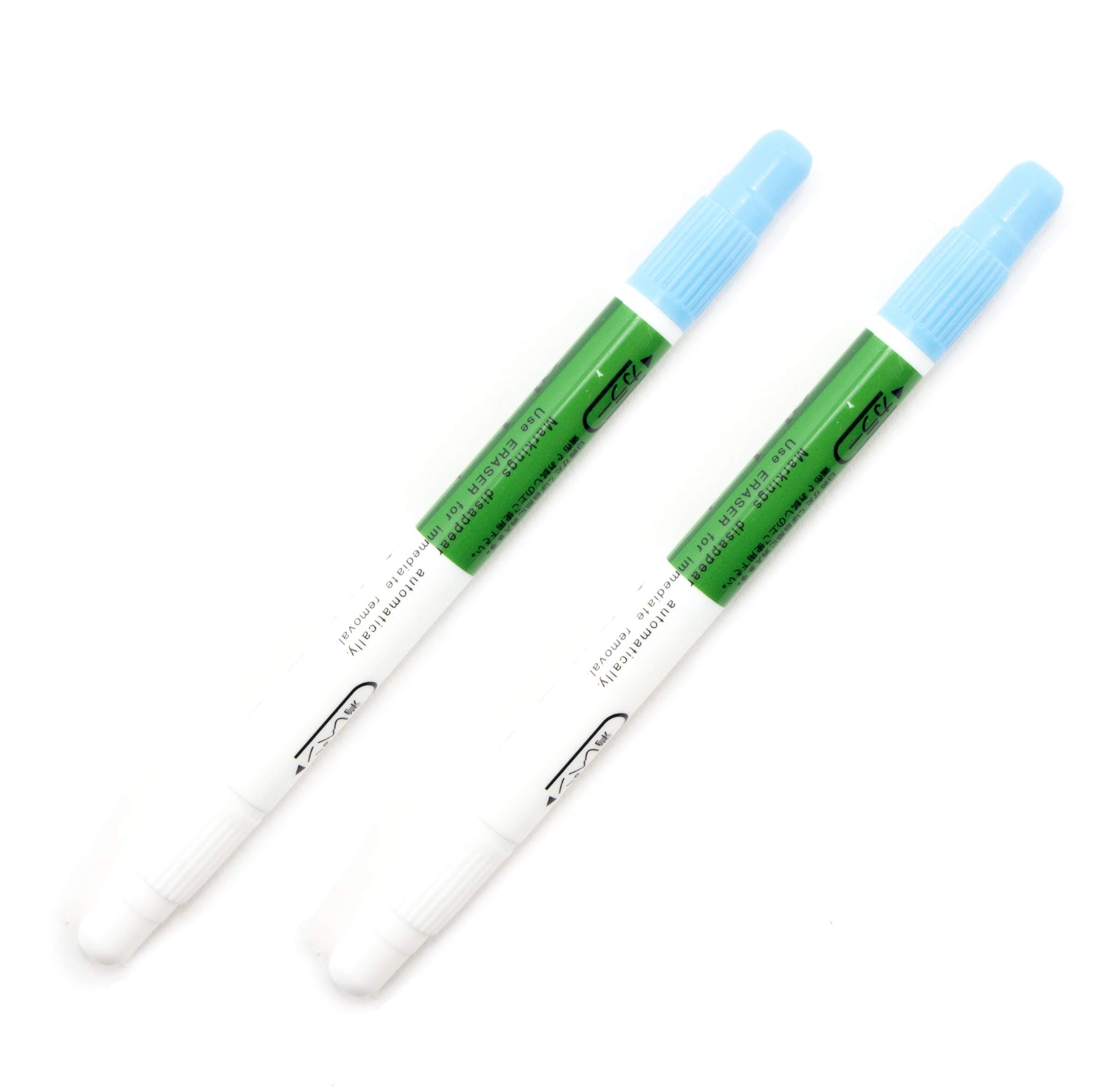 Water Erasable Bright Blue Fabric Marker Pen with Eraser Pen In One - Set of 2