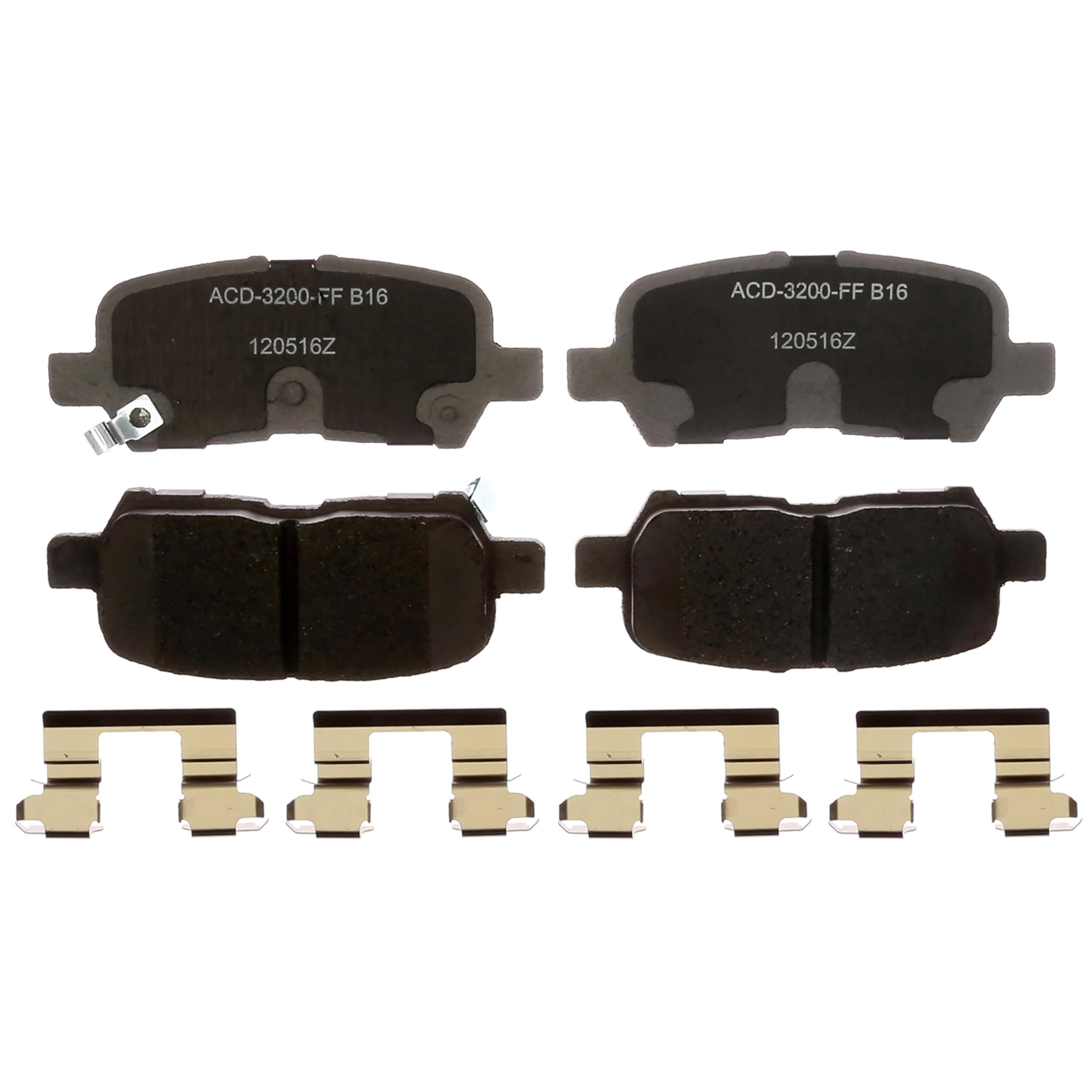 ACDelco Silver Rear Brake Pad Set 14D999CHF1 | GM 19383316 Ceramic Rear Brake Pads for Select Buick Lacrosse, Allure, Chevy Impala, Pontiac Grand Prix and more