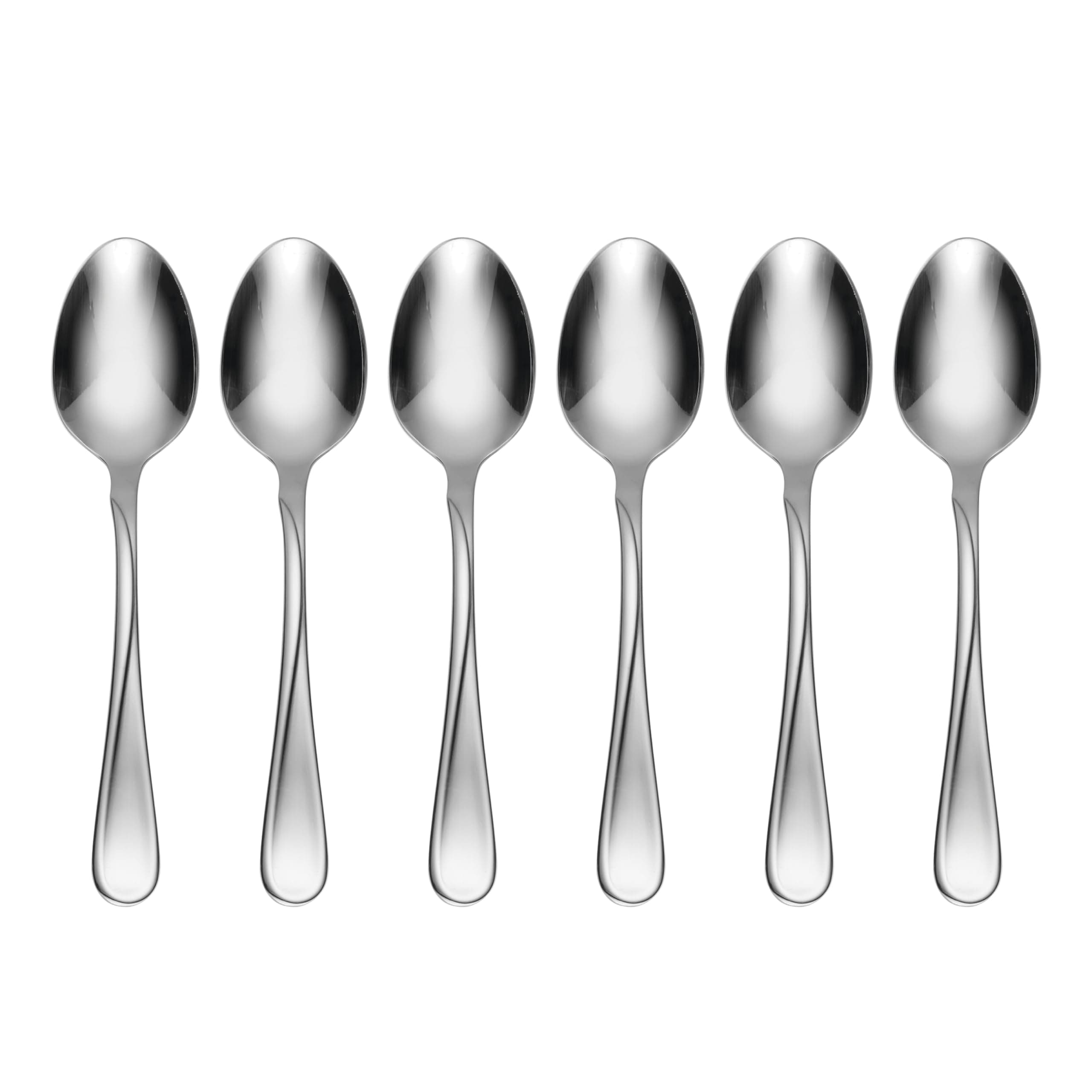 Silverware Set, Flight Everyday Flatware 6-Piece Teaspoons Set, Service For 6, Mirror Finish 18/0 Stainless Steel, Rust Resistant Dishwasher Safe, Home & Kitchen Utensils (Silver 6 Pieces)