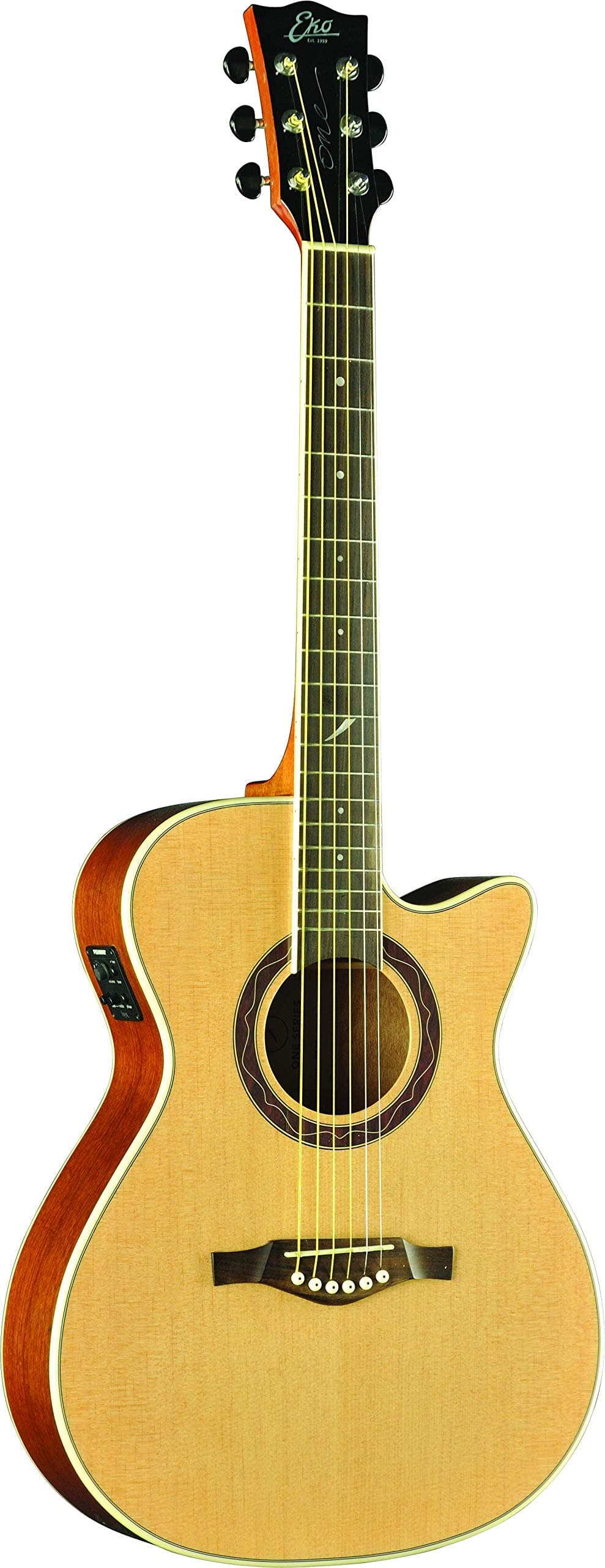 EkoGuitars One Series Auditorium Cutaway Acoustic-Electric Guitar, Right, Full (06217180)